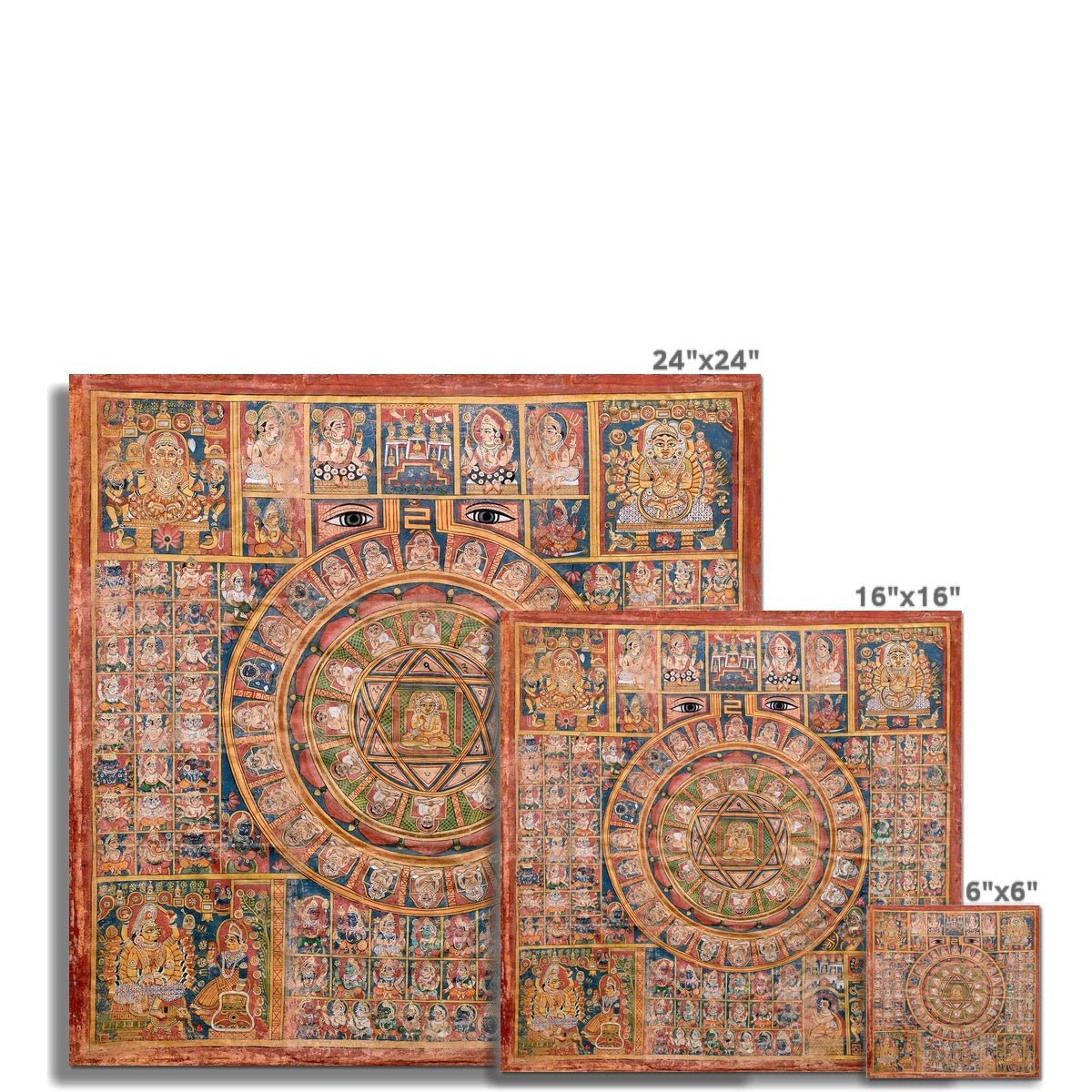 Fine art The Jain Tantric Diagram | Lotus Mandala Sacred Geometry | Indian Spiritual Yantra Fine Art Print
