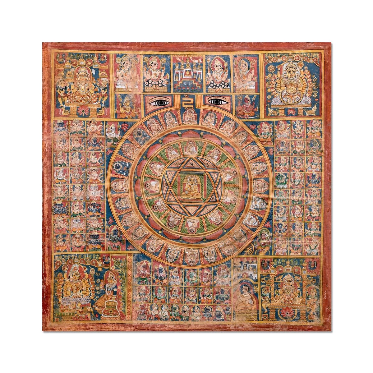 Fine art 6&quot;x6&quot; The Jain Tantric Diagram | Lotus Mandala Sacred Geometry | Indian Spiritual Yantra Fine Art Print