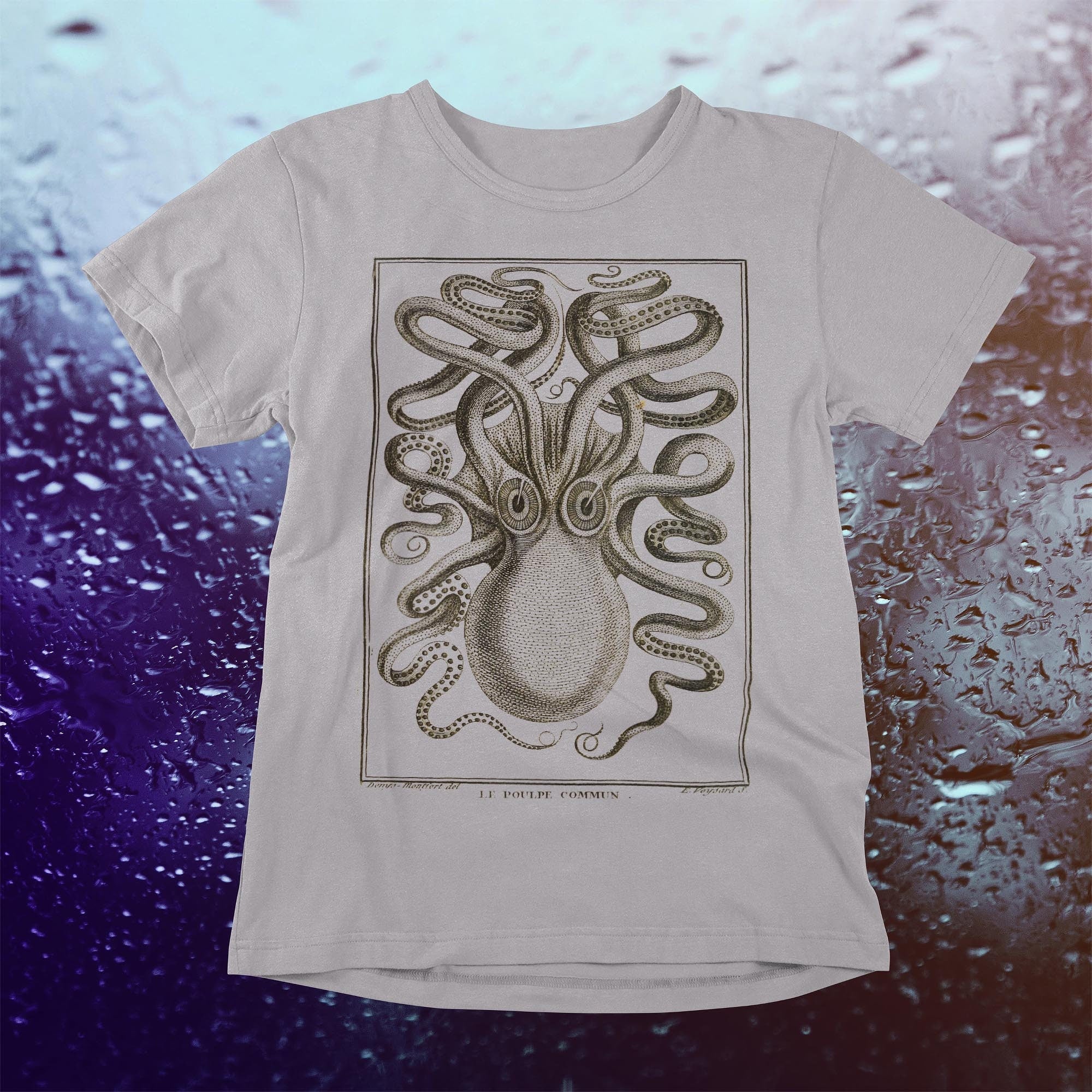 The Kraken, Norse Viking Mythology | Legendary Sea Monster | Giant Squid, Jules Verne Giant Octopus, Gift for Him, Vintage Graphic T-Shirt
