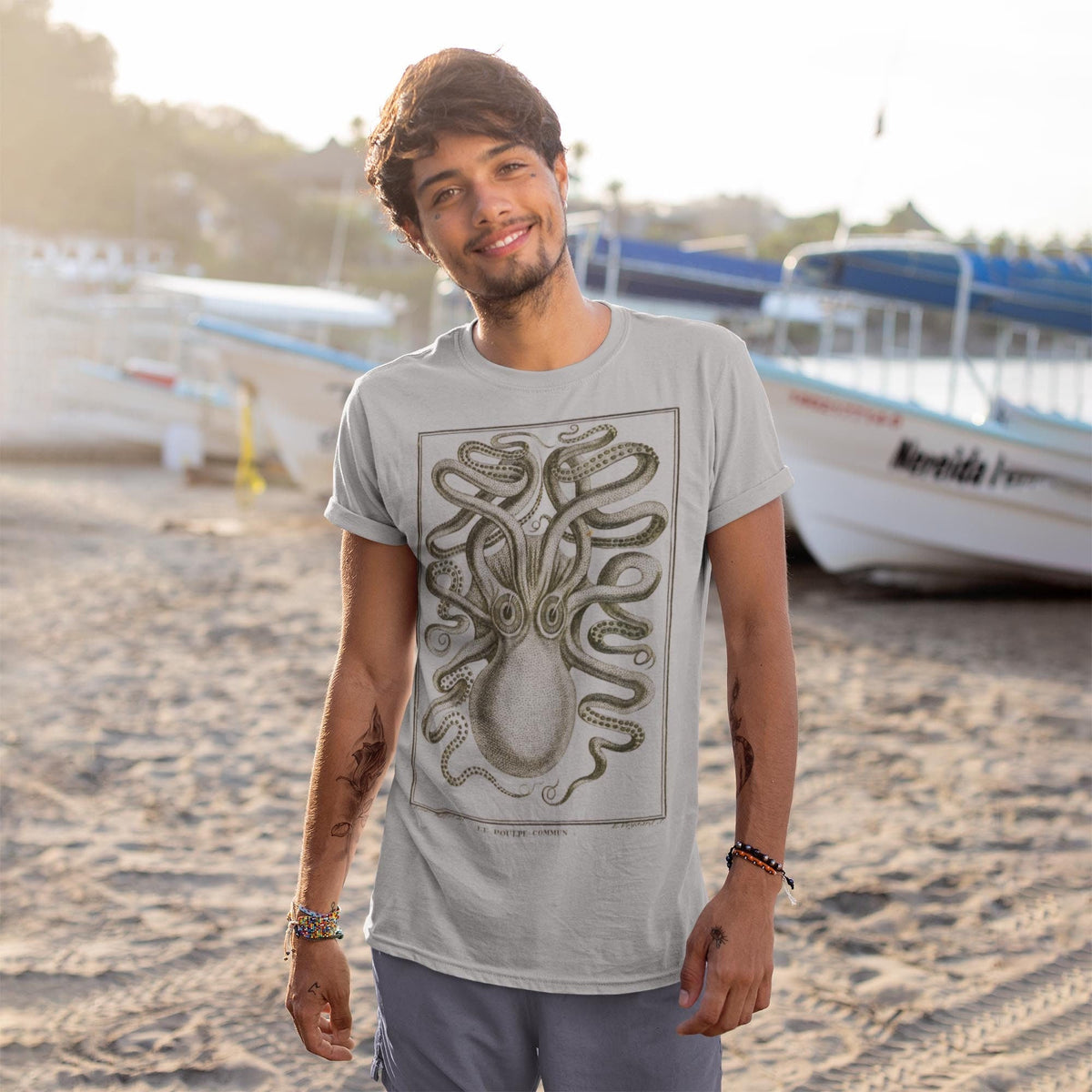 The Kraken, Norse Viking Mythology | Legendary Sea Monster | Giant Squid, Jules Verne Giant Octopus, Gift for Him, Vintage Graphic T-Shirt