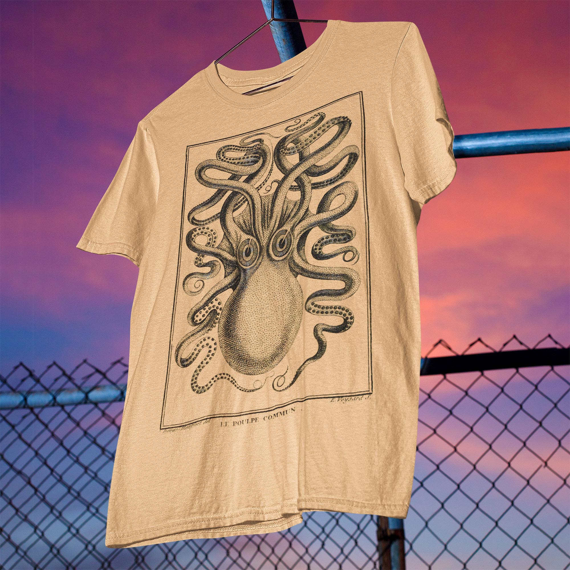 T-Shirts S / Violet The Kraken, Norse Viking Mythology, Seamonster, Giant Squid, Octopus Vintage Graphic T-Shirt