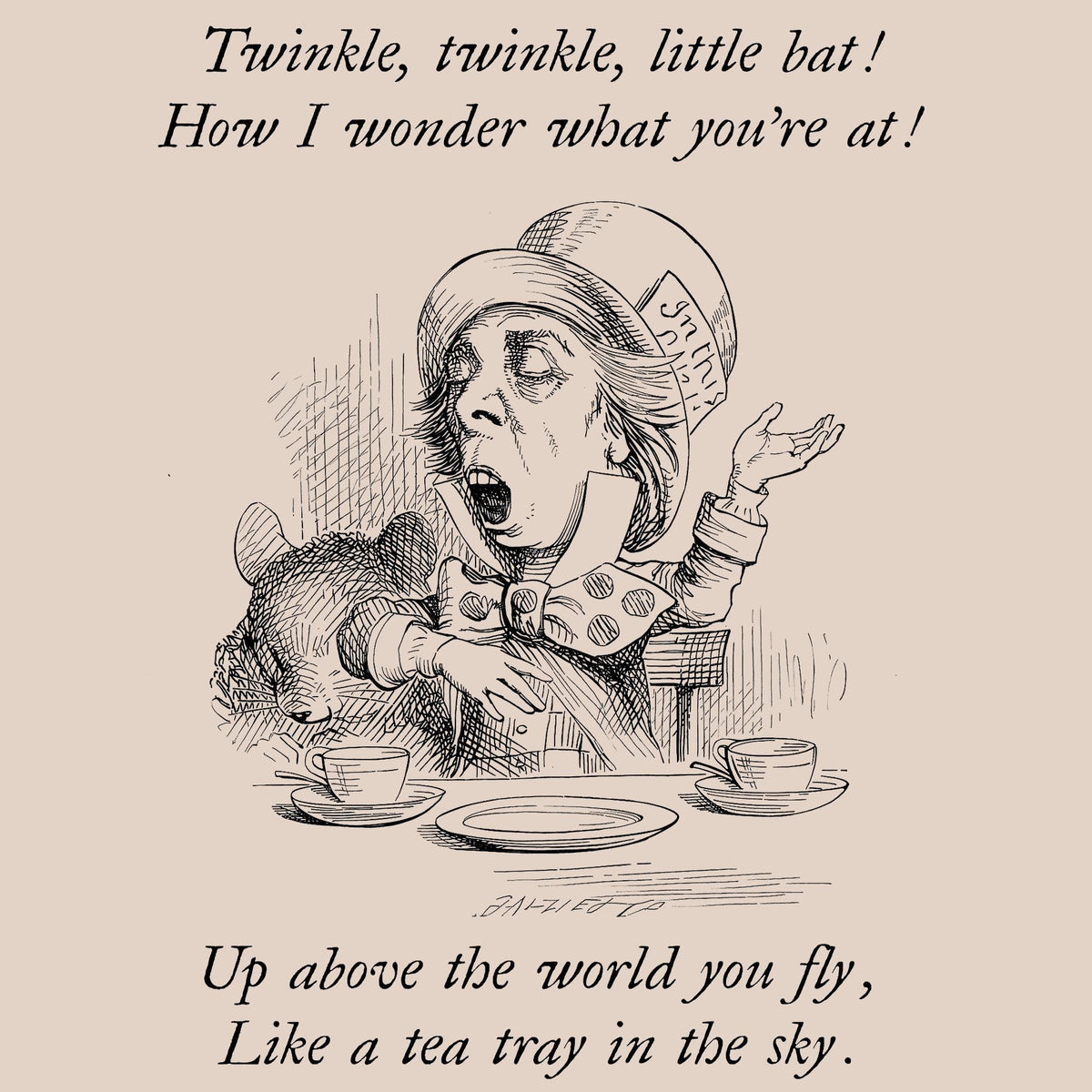 The Mad Hatter Shirt, Twinkle Twinkle Little Bat | Alice In Wonderland Graphic Art T-Shirt