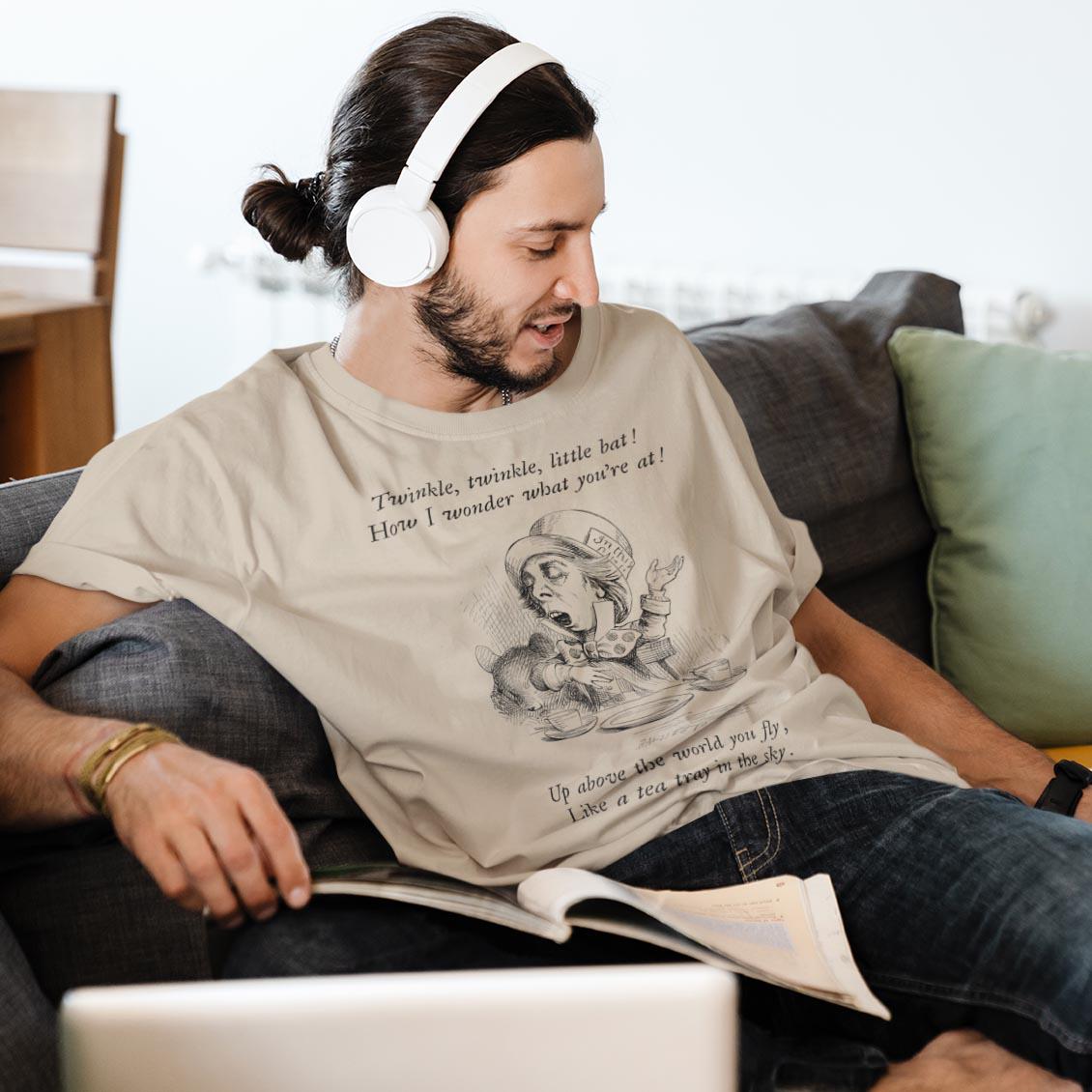 The Mad Hatter Shirt, Twinkle Twinkle Little Bat | Alice In Wonderland Graphic Art T-Shirt