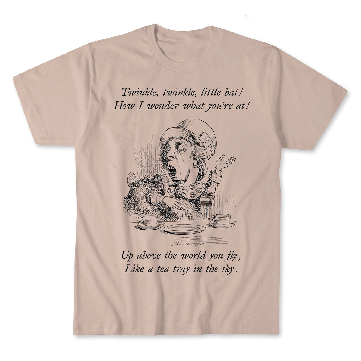 The Mad Hatter Shirt, Twinkle Twinkle Little Bat | Alice In Wonderland Graphic Art T-Shirt