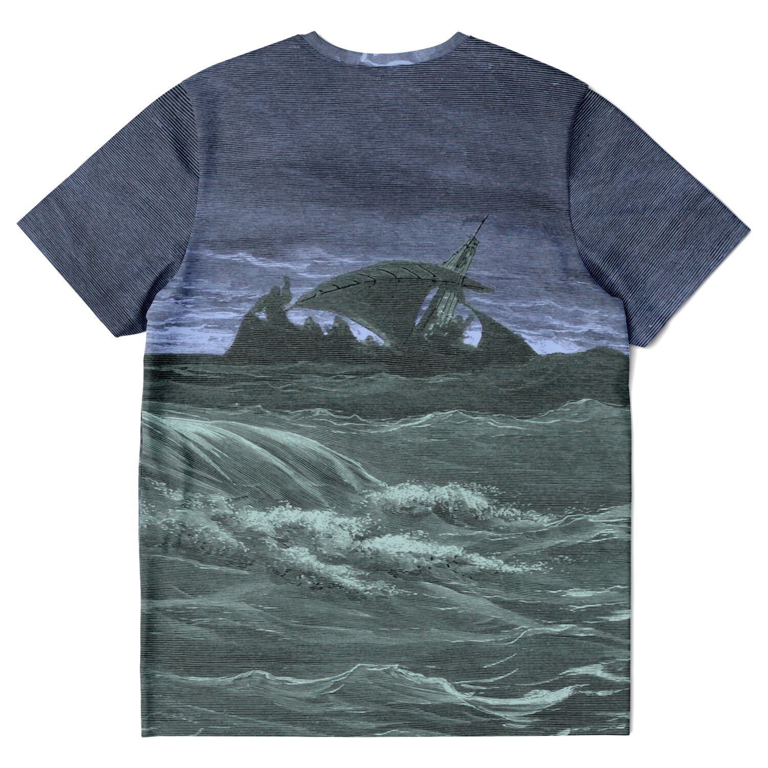 T-shirt XS The Monkey and the Dolphin by Gustave Dore | Nautical Ocean Sea Marine Life Graphic Art T-Shirt