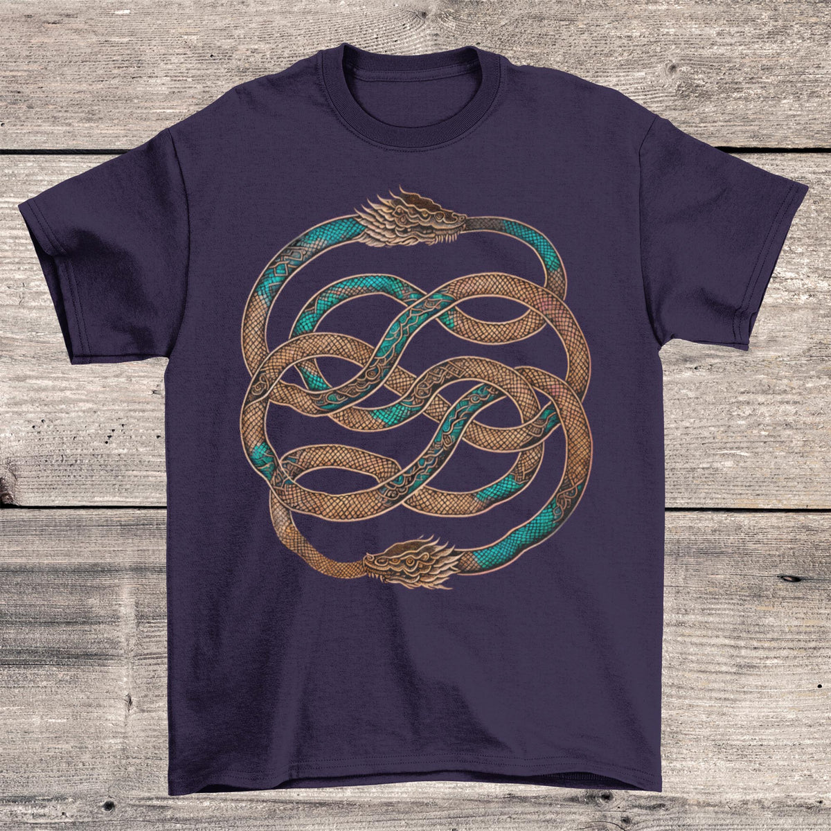 The Ouroboros: Medieval Mystical Serpent, Dragon | Esoteric Alchemy | Egyptian Circle of Life Graphic Art T-Shirt
