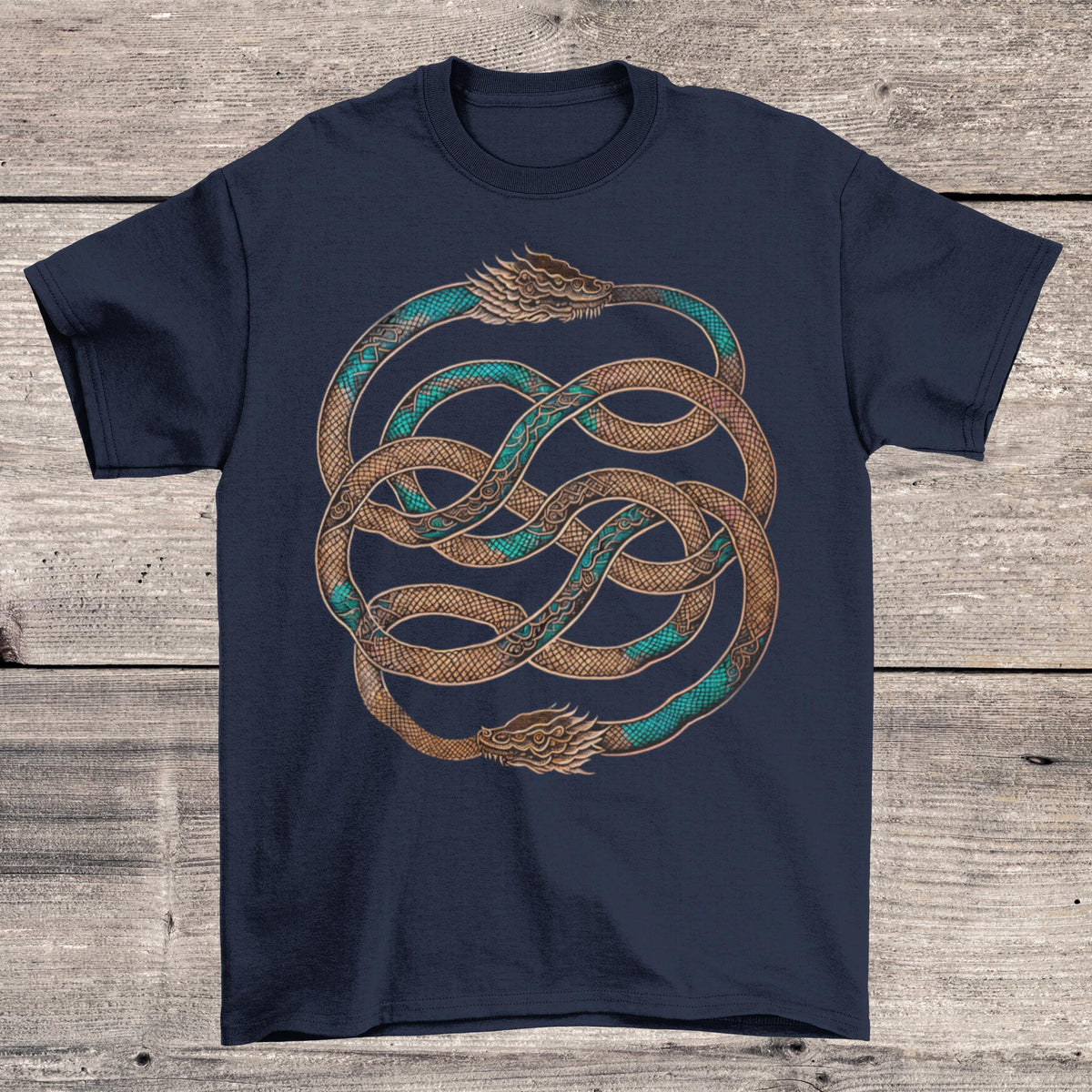 The Ouroboros: Medieval Mystical Serpent, Dragon | Esoteric Alchemy | Egyptian Circle of Life Graphic Art T-Shirt