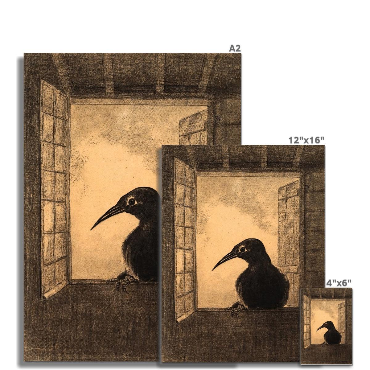 The Raven, Odilon Redon Dark Crow Gothic Wall Art | Vintage Poe Symbolist Gicleé Fine Art Print