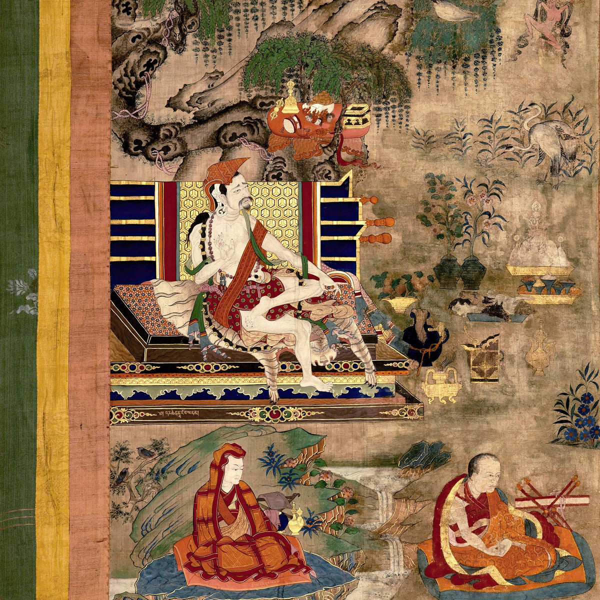 The Six Dharmas of Naropa | Tibetan Buddhism, Advanced Tantric Rituals | Esoteric Meditation Fine Art Print with Thangka Hanger