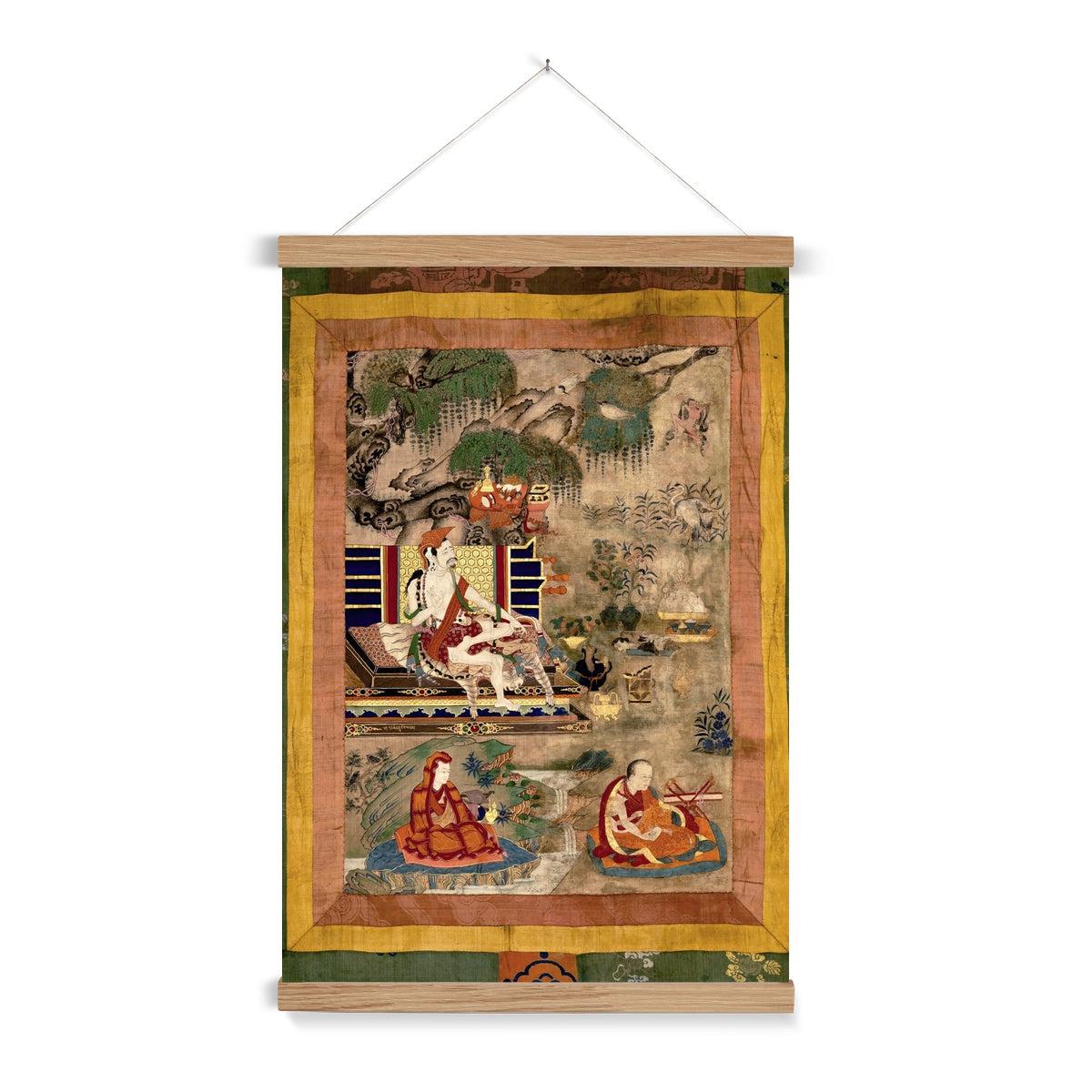 Fine art 6"x8" / Natural Frame The Six Dharmas of Naropa | Tibetan Buddhism, Advanced Tantric Rituals | Esoteric Meditation Fine Art Print with Thangka Hanger