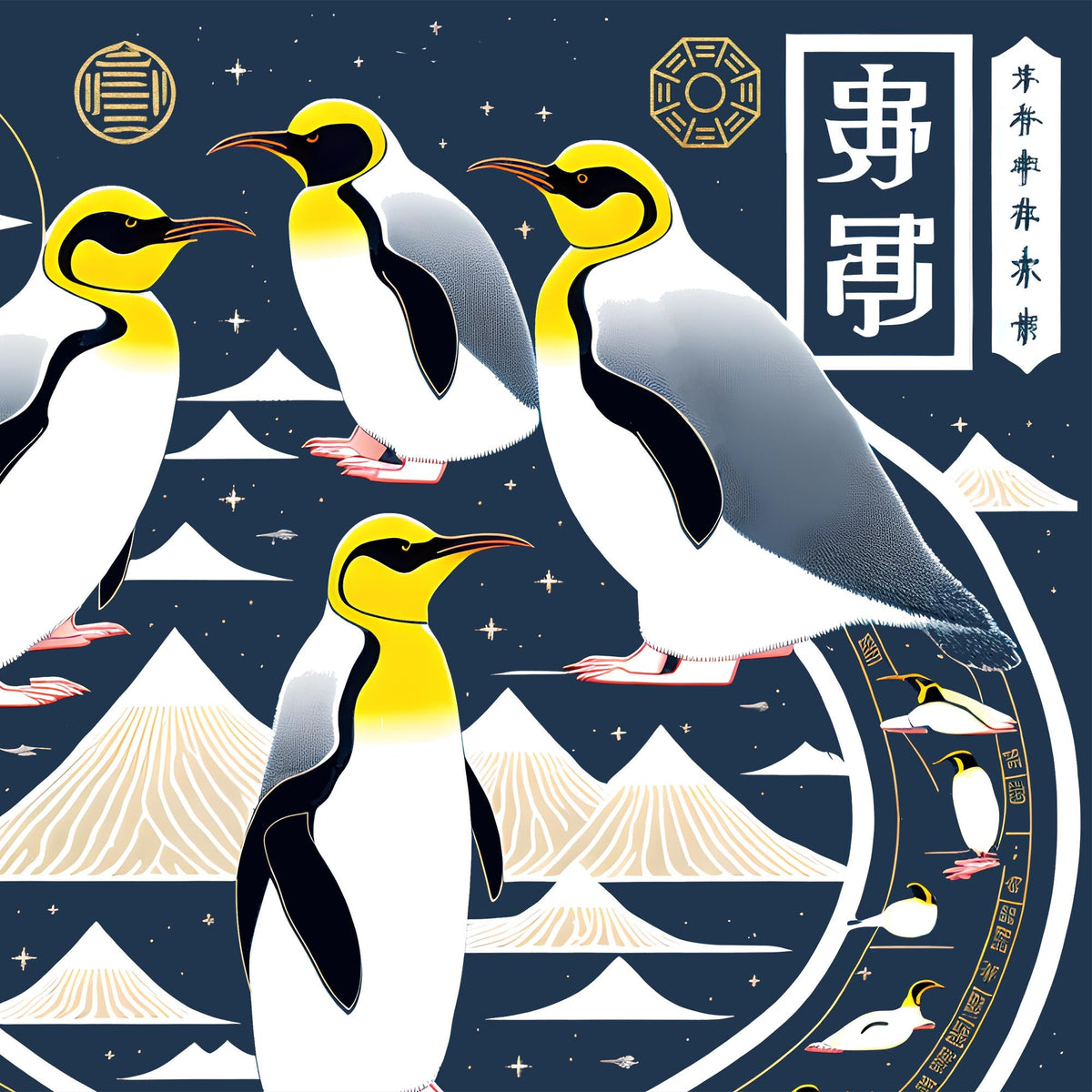 The Year of the Penguin | Alternative Chinese Zodiac, Astrology, I Ching Divination | Cute Kawaii Conservation Graphic Art T-Shirt