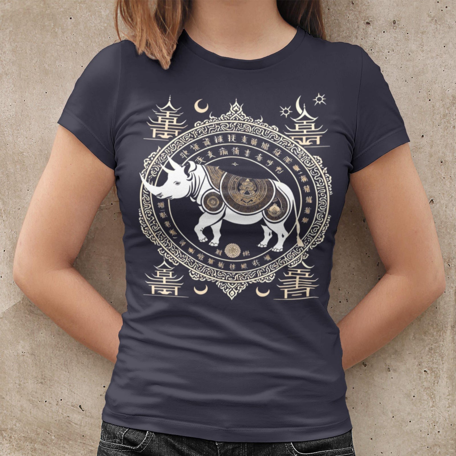The Year of The Rhinoceros | Rhino Strength, Resilience, Purpose | Otherworldly Chinese Zodiac Astrology Graphic Art T-Shirt