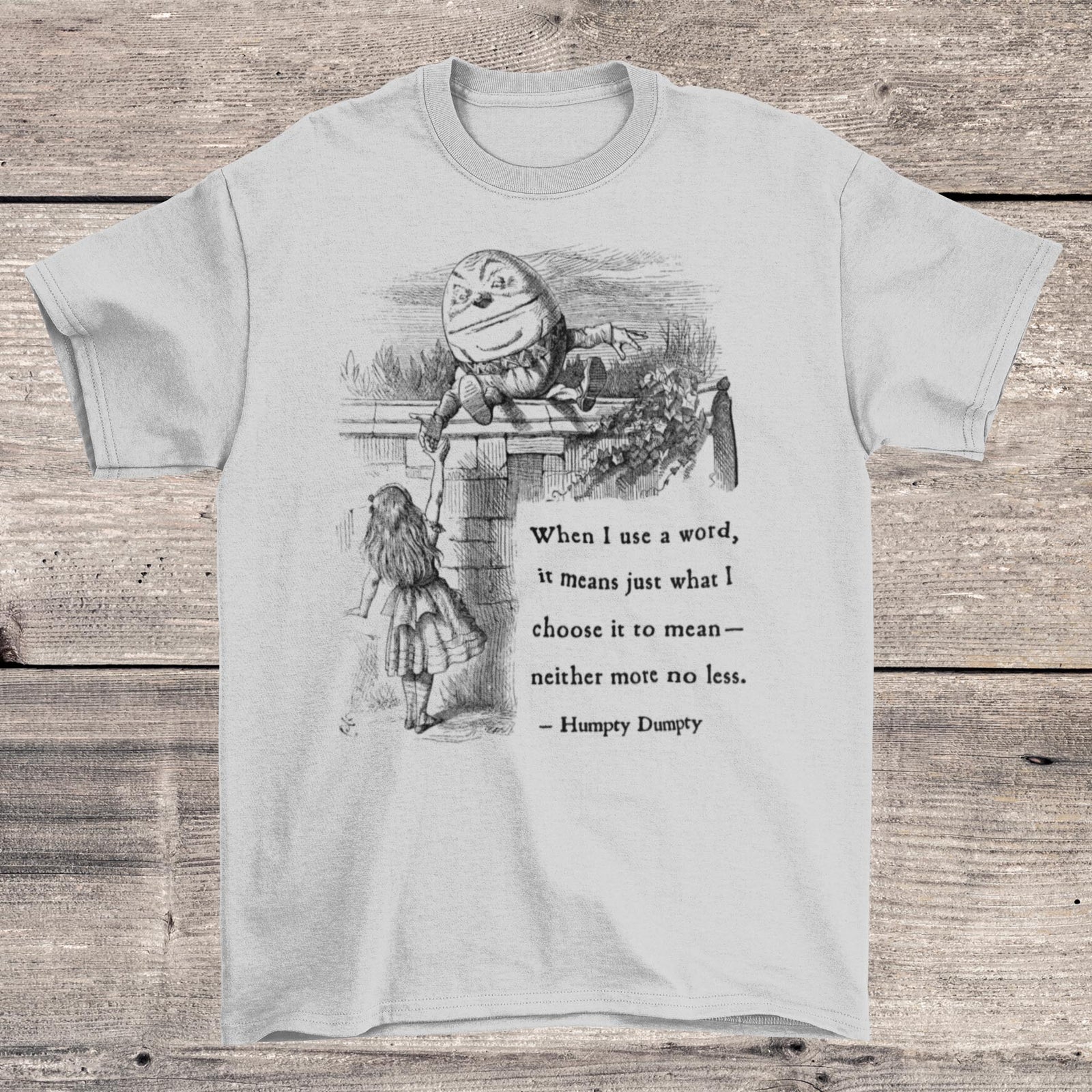 Humpty Dumpty Tenniel Illustration | Through The Looking Glass, Alice In Wonderland | Lewis Carroll Vintage Literary Art T-Shirt