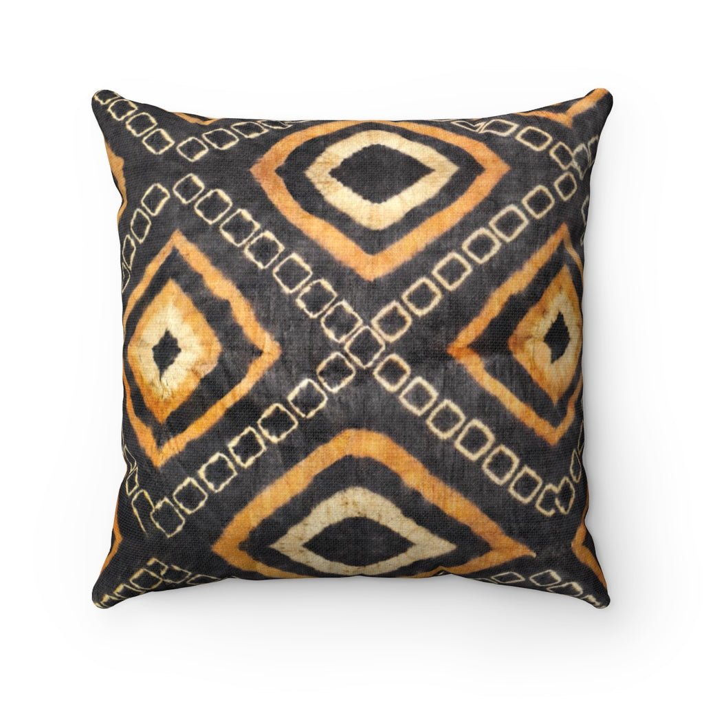 Tie Dye African Pillow w/ Insert | Bohemian Kuba Cloth, Kente Mudcloth Kilim | Gift for Him Decorative Throw Pillow
