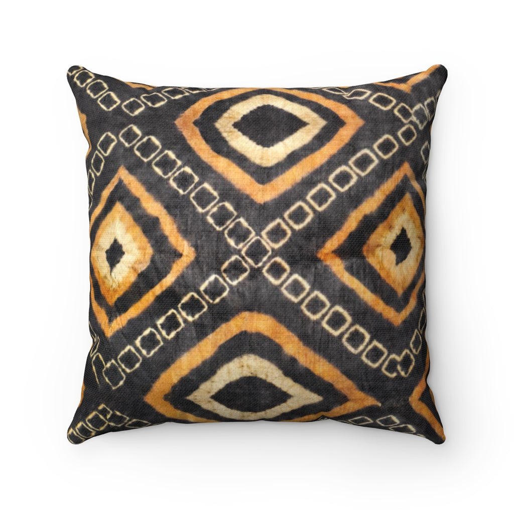 Tie Dye African Pillow w/ Insert | Bohemian Kuba Cloth, Kente Mudcloth Kilim | Gift for Him Decorative Throw Pillow
