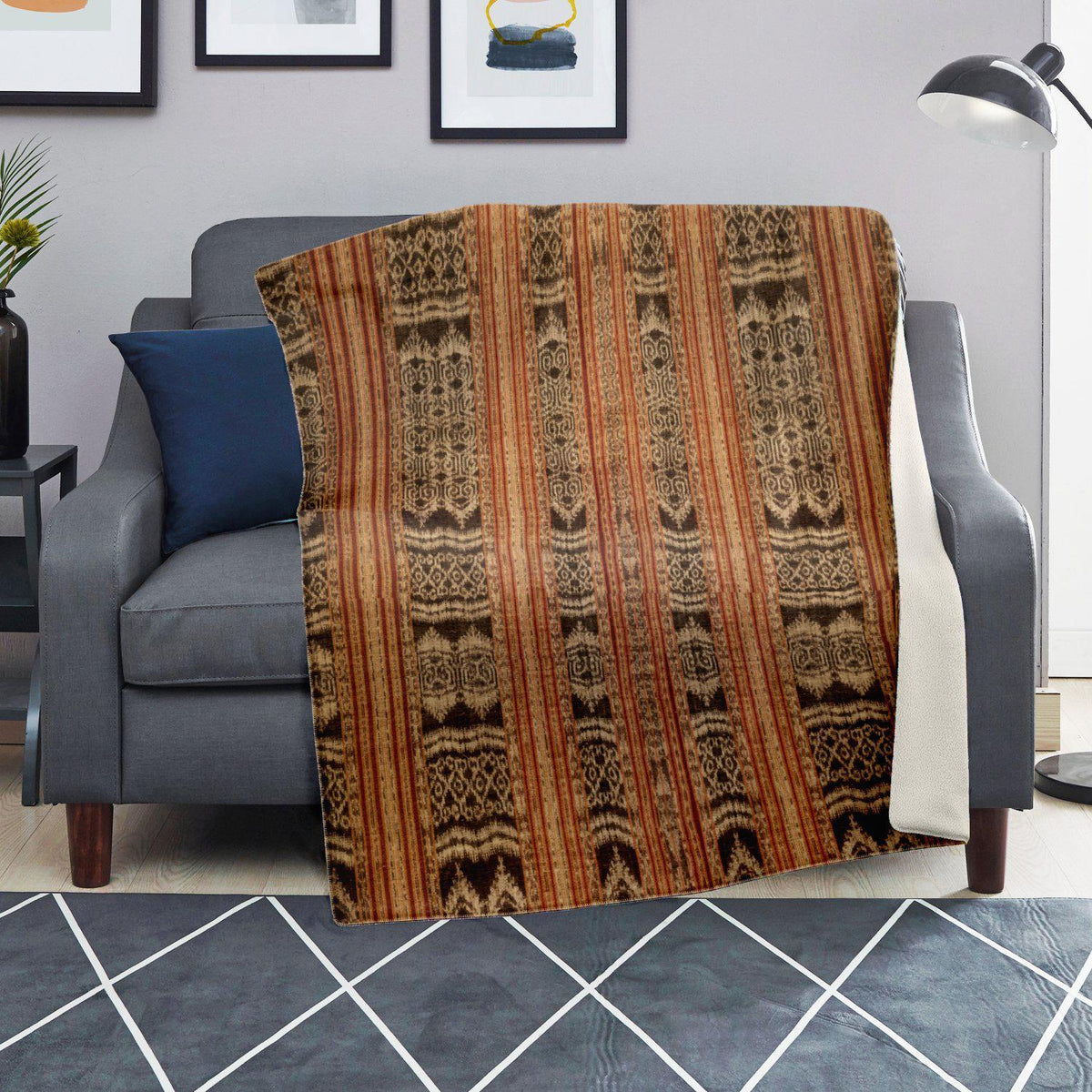 TRADITIONAL IKAT DESIGN (INDONESIA) | Fleece Sherpa Blanket