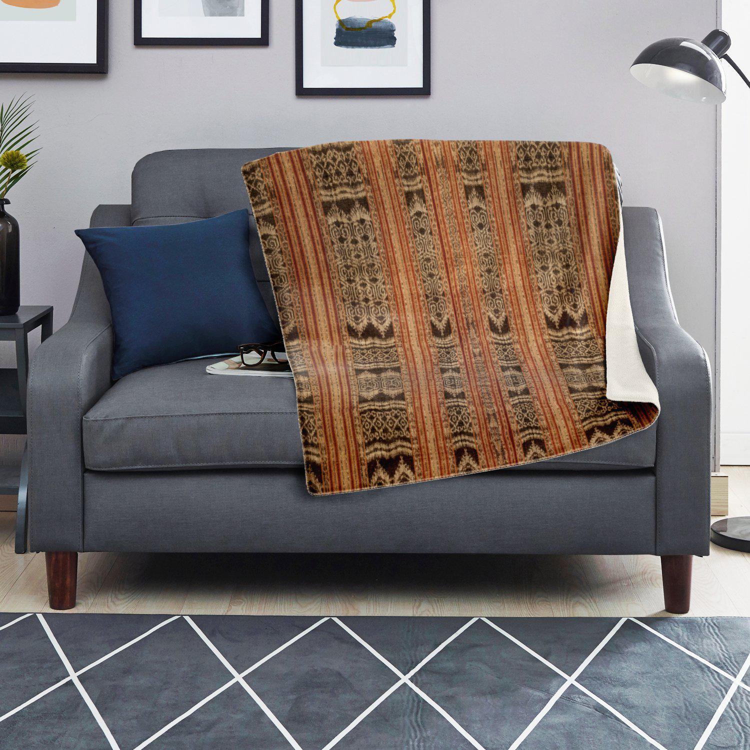 TRADITIONAL IKAT DESIGN (INDONESIA) | Fleece Sherpa Blanket