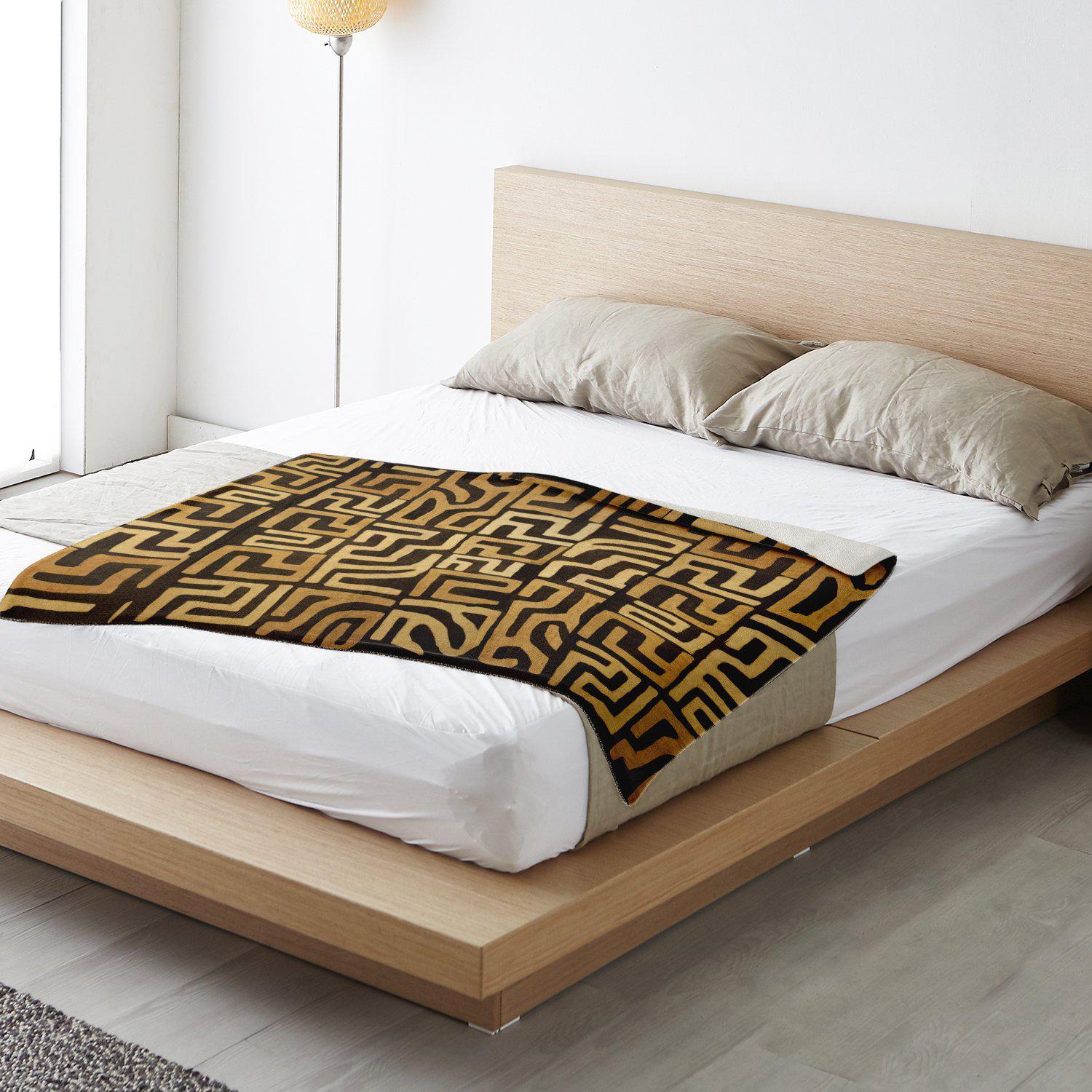 Traditional Kuba Cloth Design (Mali) | Sherpa Fleece Blanket