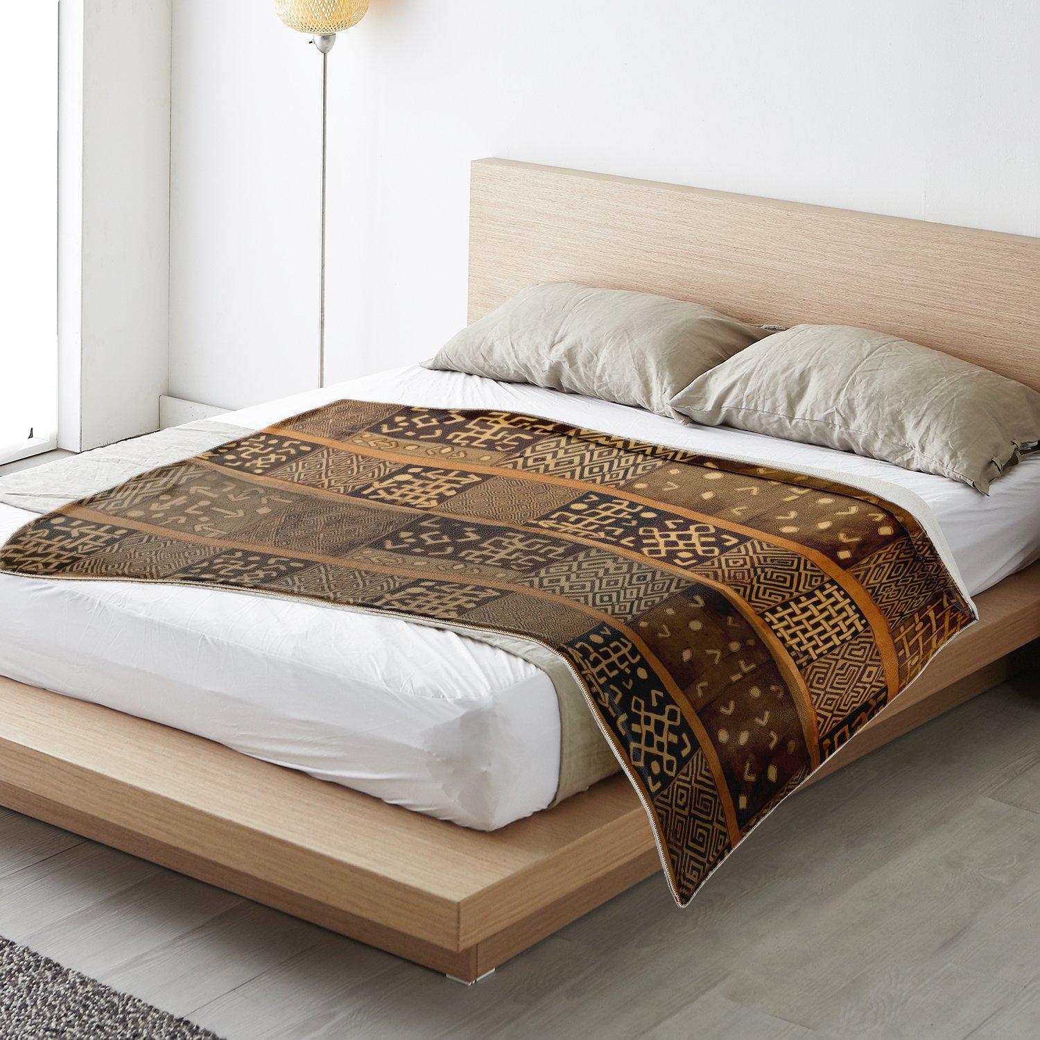 Traditional Kuba Cloth Design | Sherpa Fleece Blanket