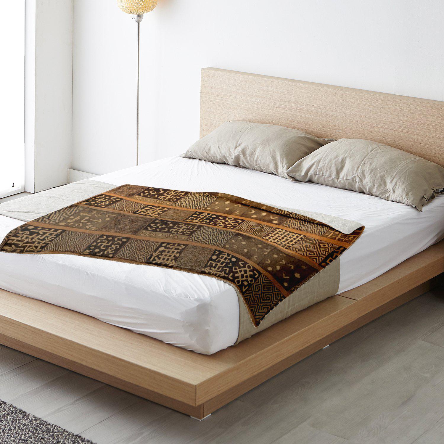 Traditional Kuba Cloth Design | Sherpa Fleece Blanket