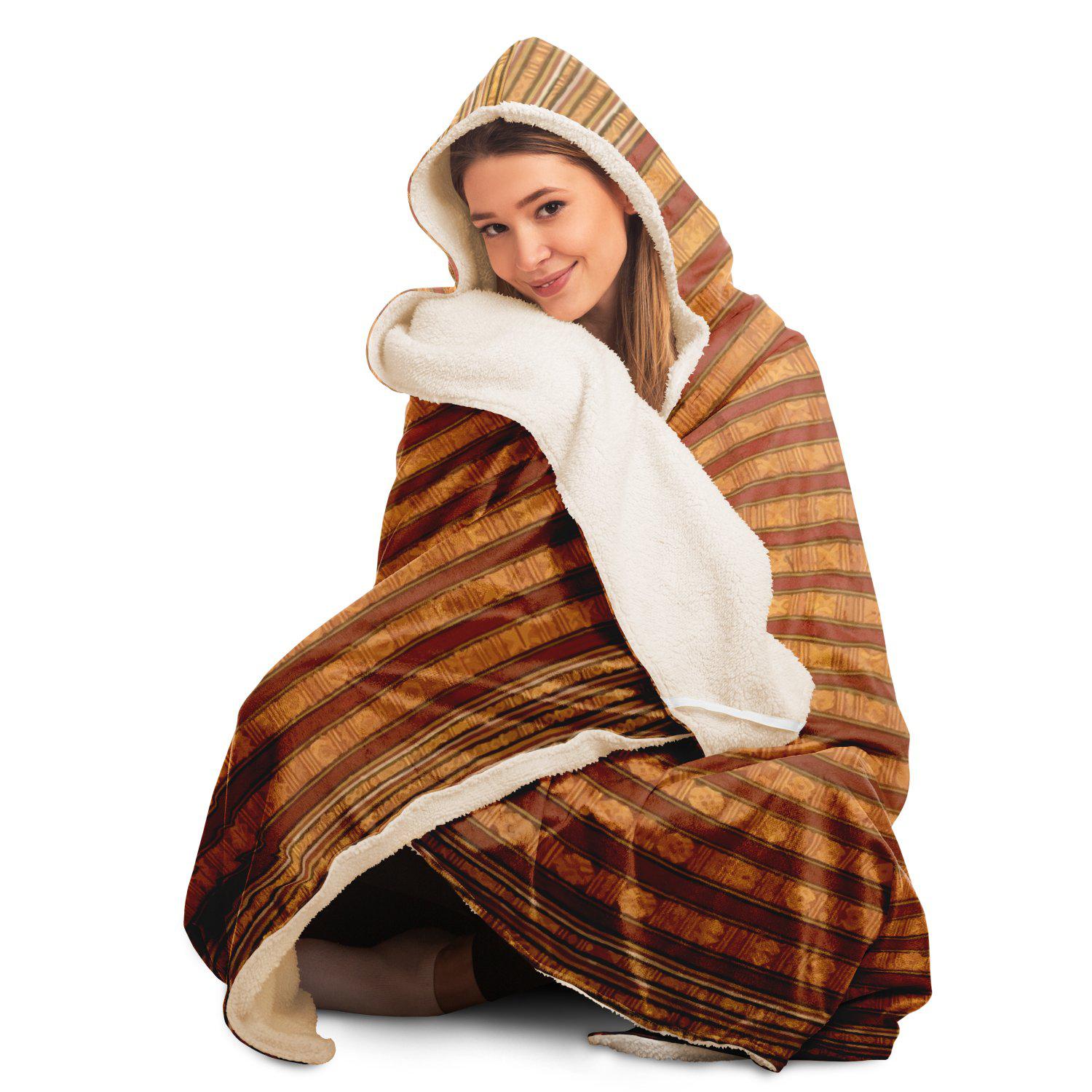 Hooded Blanket - AOP Traditional Silk Design  Hooded Blanket (Bhutan)