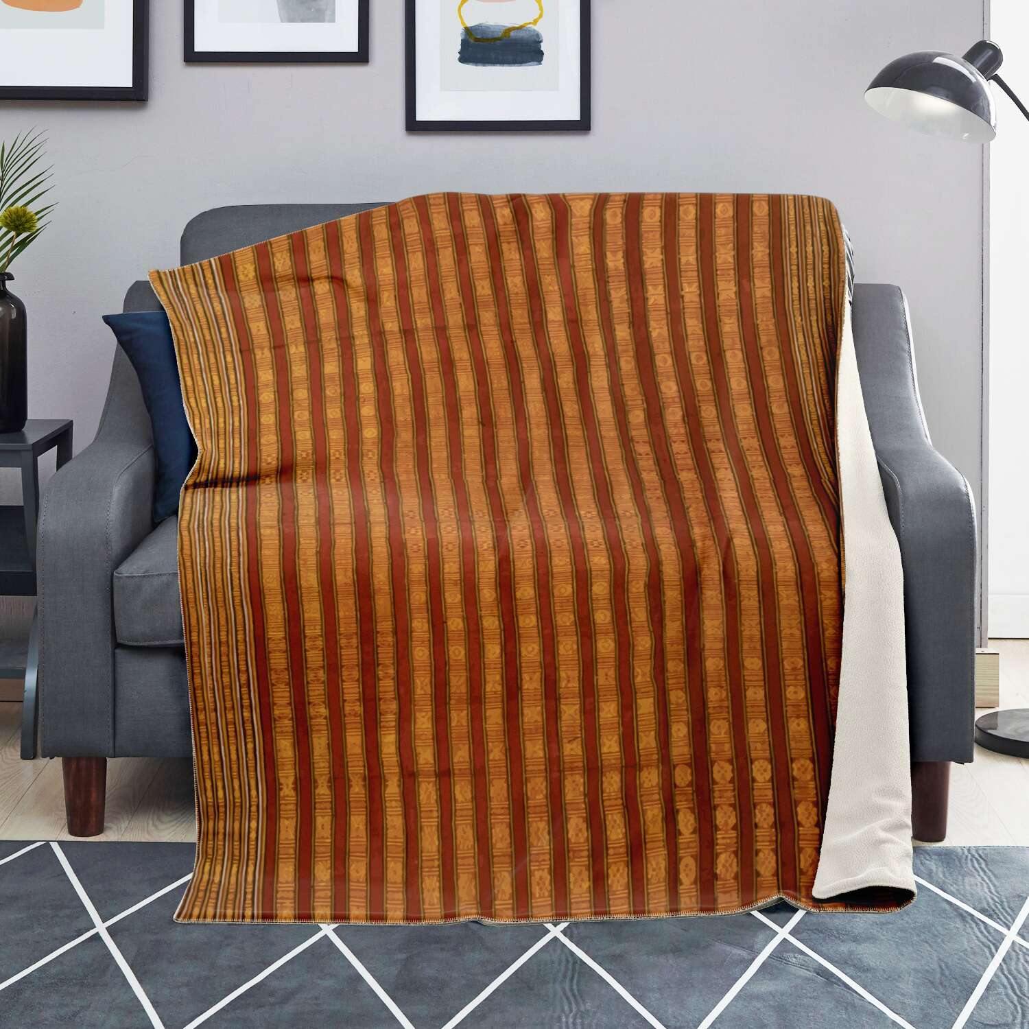 TRADITIONAL SILK TEXTILE DESIGN (BHUTAN) | Sherpa Fleece Blanket