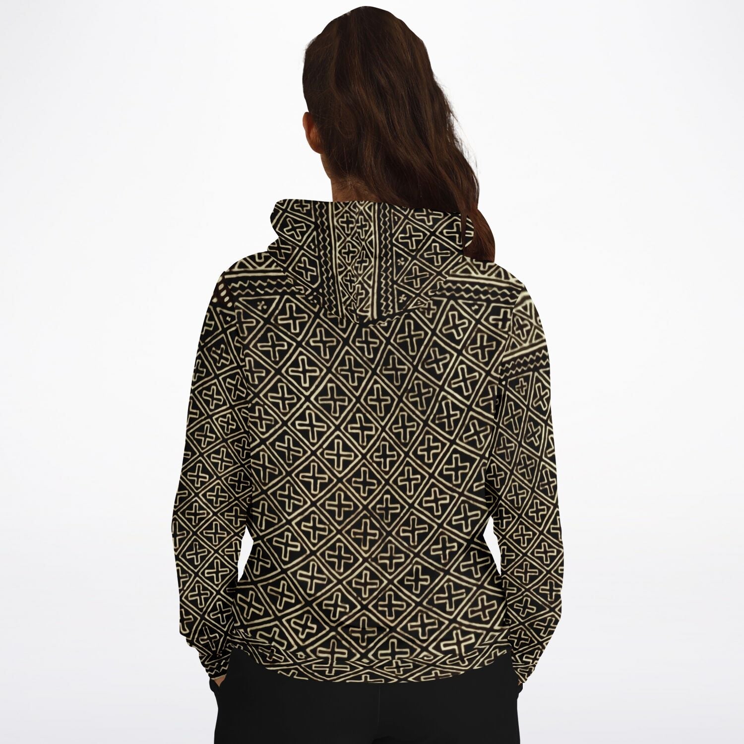 Tribal Mali Mudcloth Hoodie, Boho, Kuba Cloth, Kilim, Baluch, Ethnic Jacket African Hippie Gift Boho Sweater Pullover Hoodie