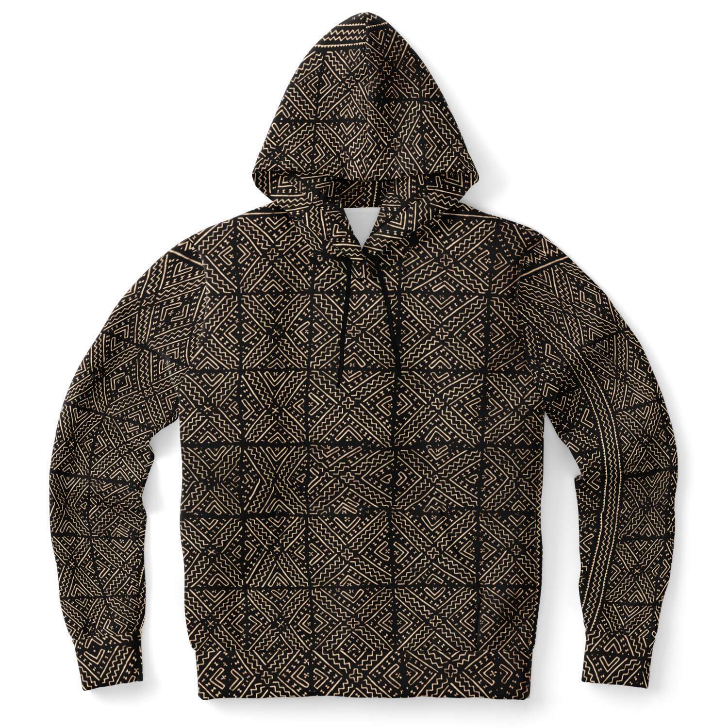 Fashion Hoodie - AOP XS Tribal Mali Mudcloth Hoodie, Boho, Kuba Cloth, Kilim, Baluch, Ethnic Jacket African Hippie Gift Boho Sweater Pullover Hoodie