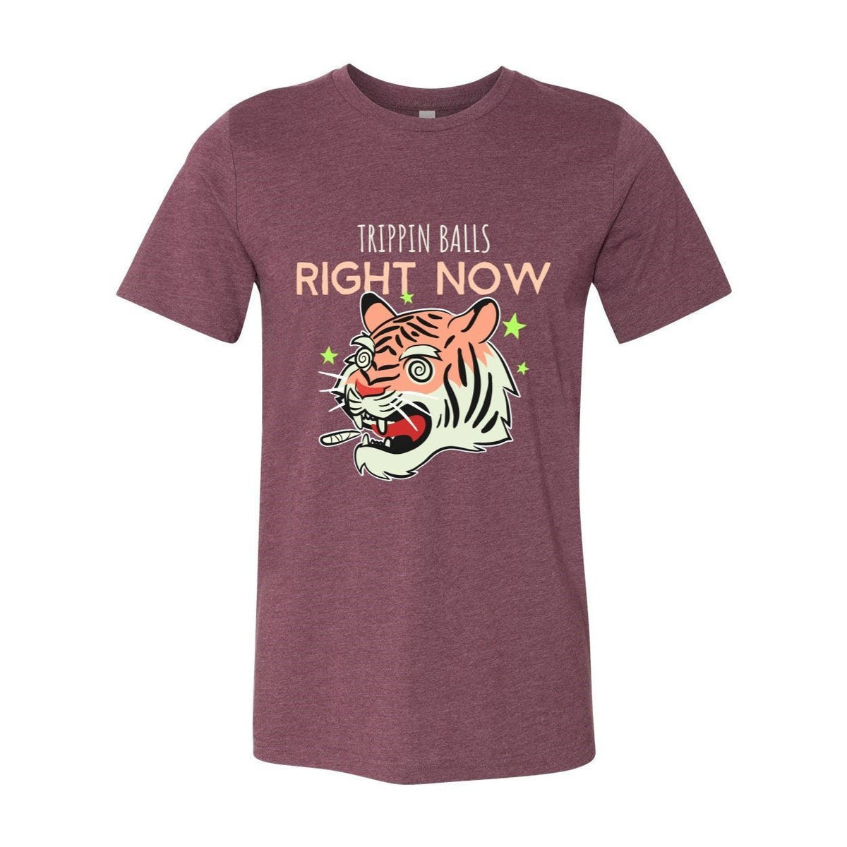 Tripping Balls Tiger LSD Cannabis Weed 420, Pot, Herb, Ganja, Marijuana, Shrooms, Mushrooms, Stoner, Pothead Funny Meme Tee T-Shirt