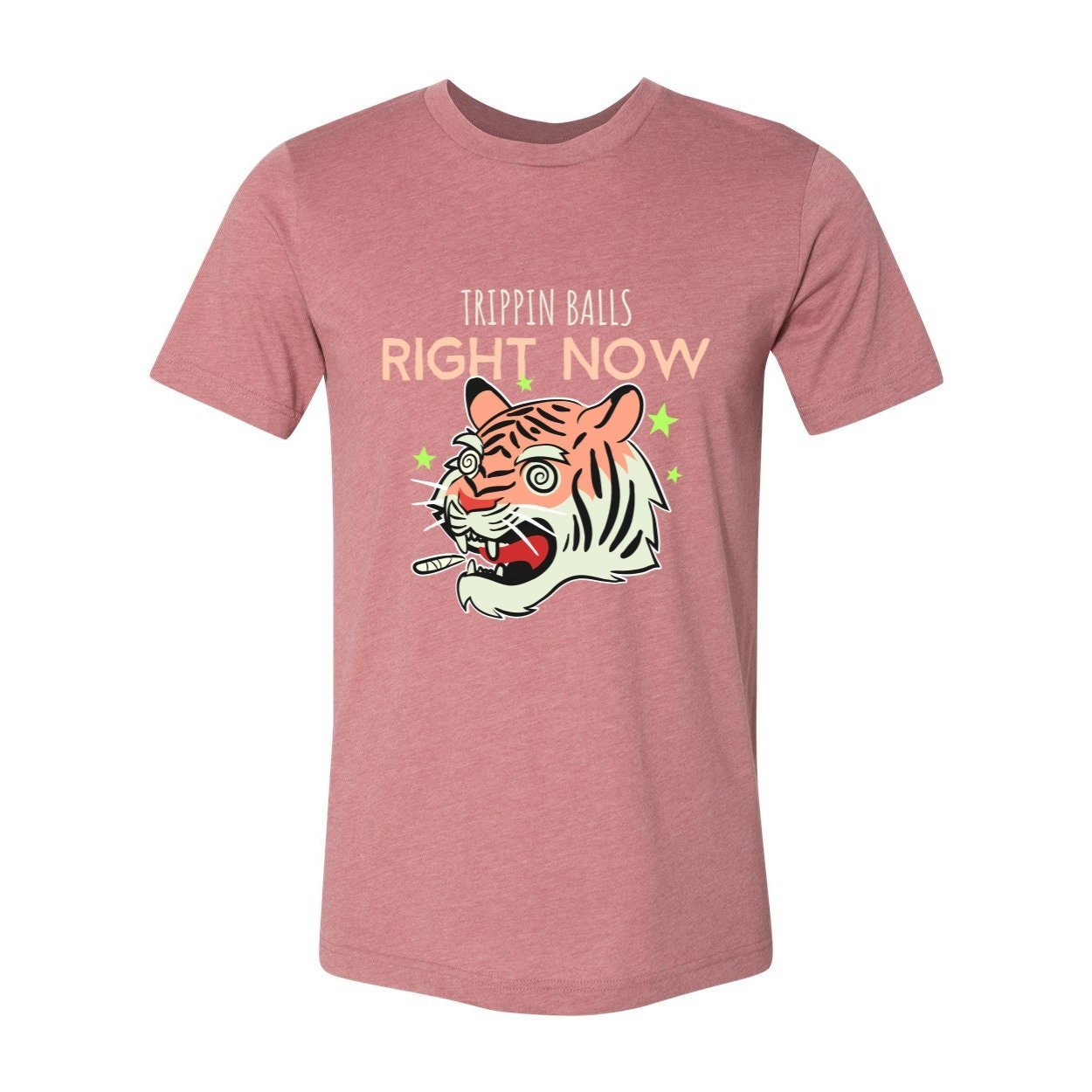 Tripping Balls Tiger LSD Cannabis Weed 420, Pot, Herb, Ganja, Marijuana, Shrooms, Mushrooms, Stoner, Pothead Funny Meme Tee T-Shirt