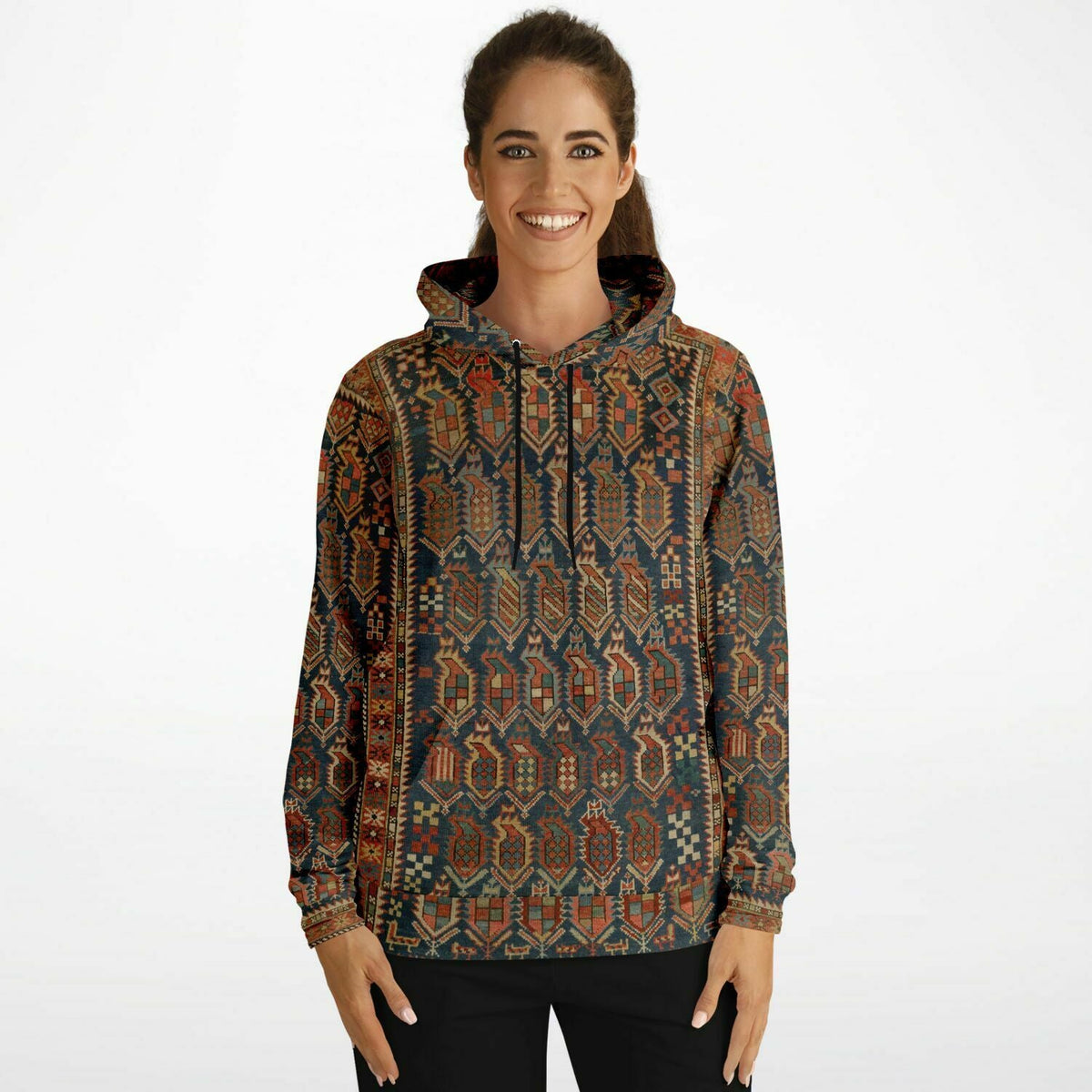 Unique Nomadic Folk Hoodie | Sacred Geometry Traditional Dagestan Berber Hmong Ashanti All-Over-Print Tribal Hoodie