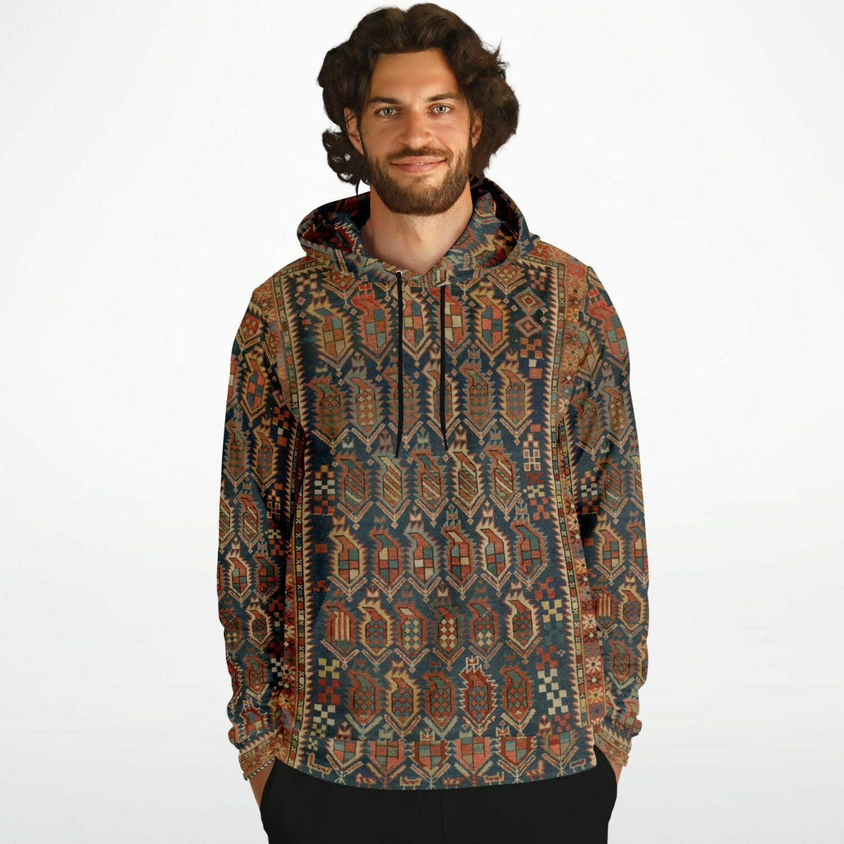 Unique Nomadic Folk Hoodie | Sacred Geometry Traditional Dagestan Berber Hmong Ashanti All-Over-Print Tribal Hoodie