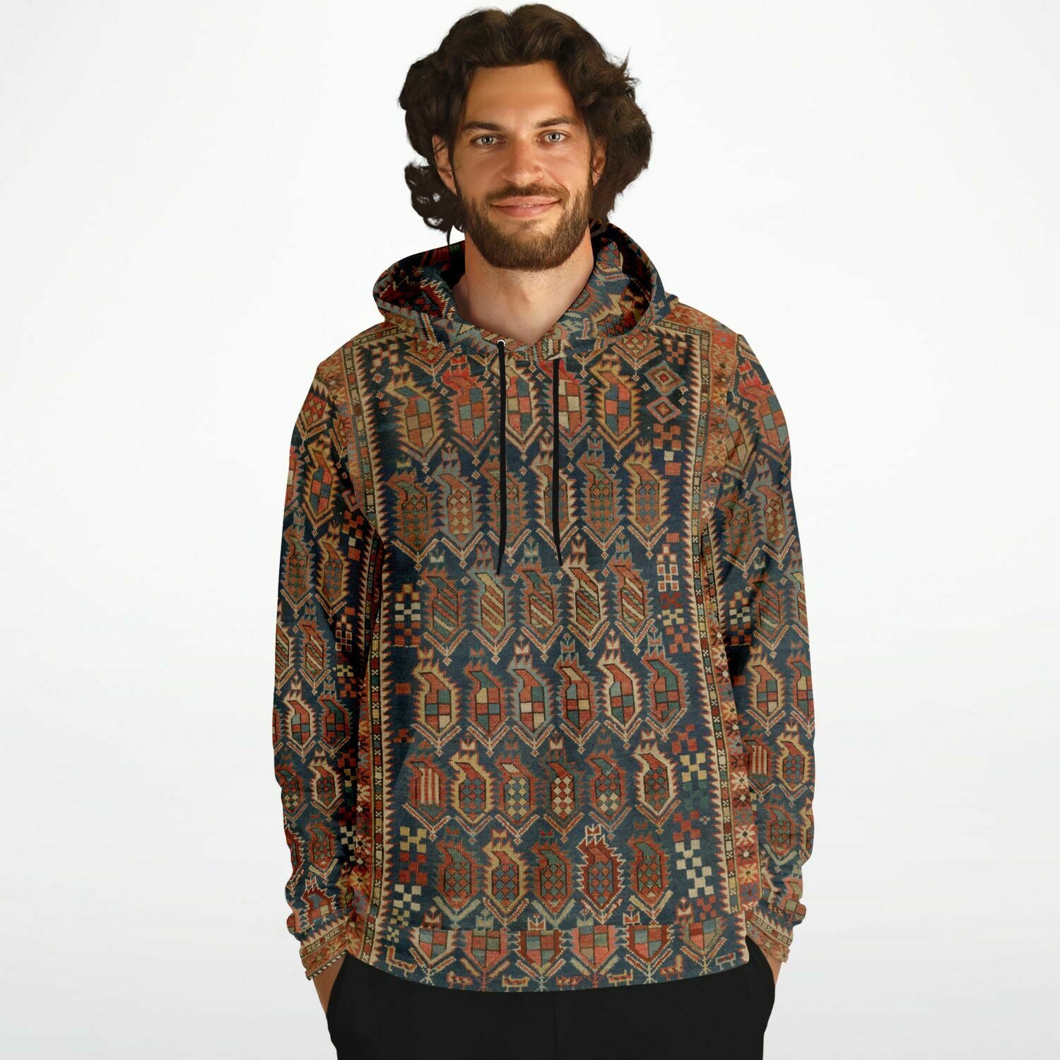 Unique Nomadic Folk Hoodie | Sacred Geometry Traditional Dagestan Berber Hmong Ashanti All-Over-Print Tribal Hoodie