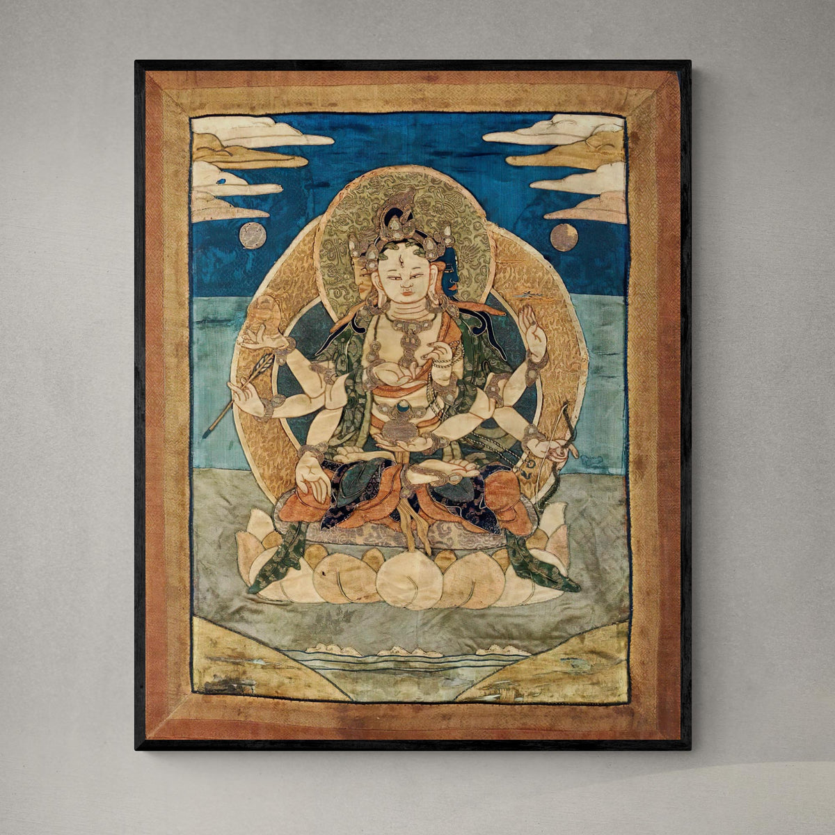 giclee 8&quot;x10&quot; Usnisavijaya: Tibetan Longevity and Healing Deity Yoga Gift Buddhist Sacred Feminist Dakini Yogini Thangka Fine Art Print