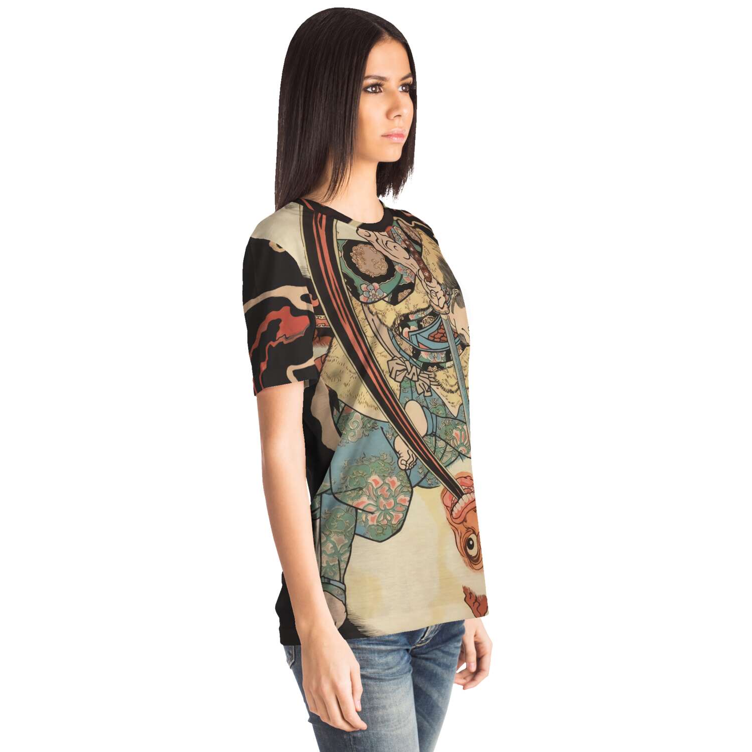 Usui Matagorô Kills a Giant Ape in the Hida Mountains Ukyo-e Samurai Vintage Ronin Japanese Fine Art T-Shirt