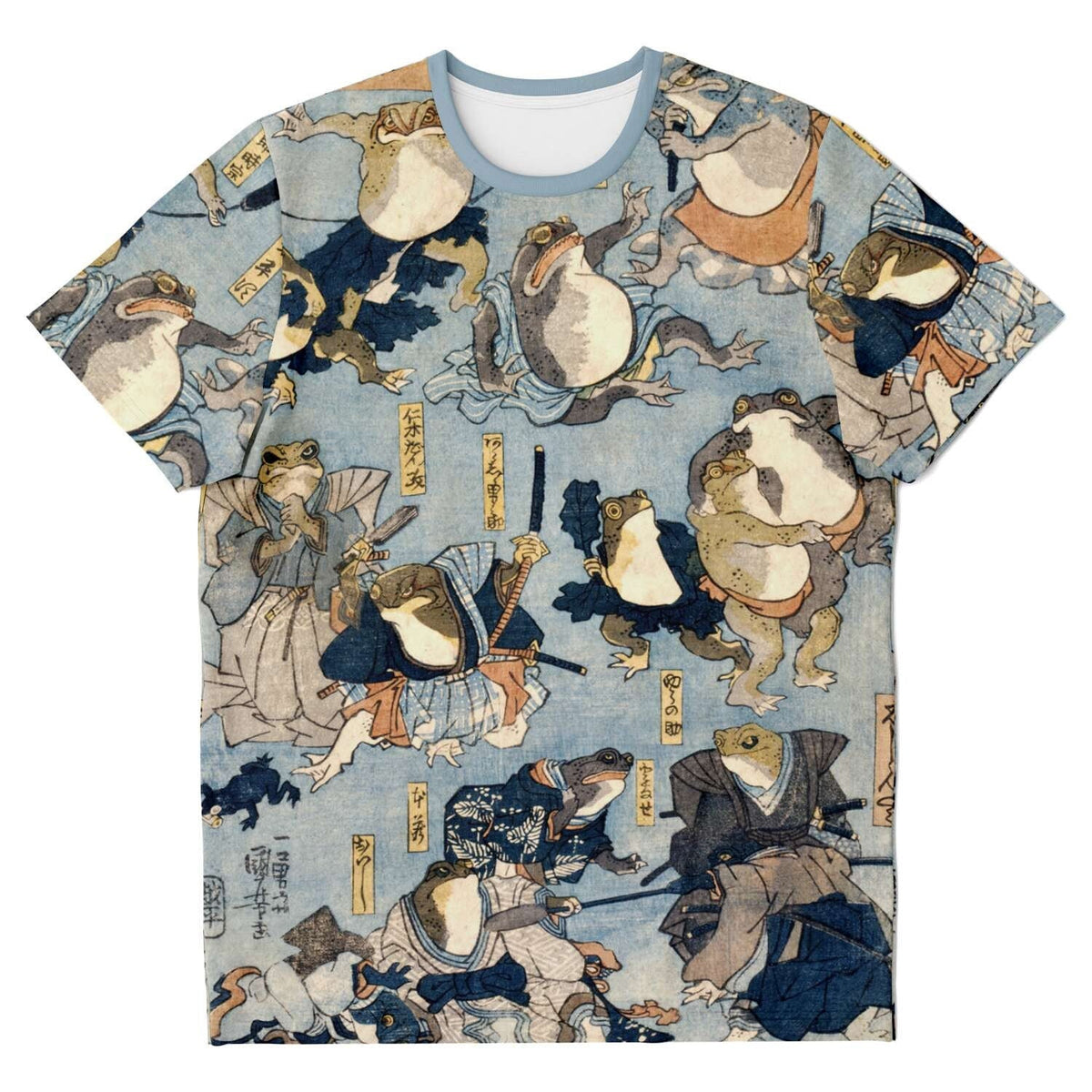 T-shirt Utagawa, Kuniyoshi: Famous Heroes of the Kabuki Stage Played by Frogs Toads Funny Antique Kawaii Vintage Japanese Graphic Art Tee T-Shirt