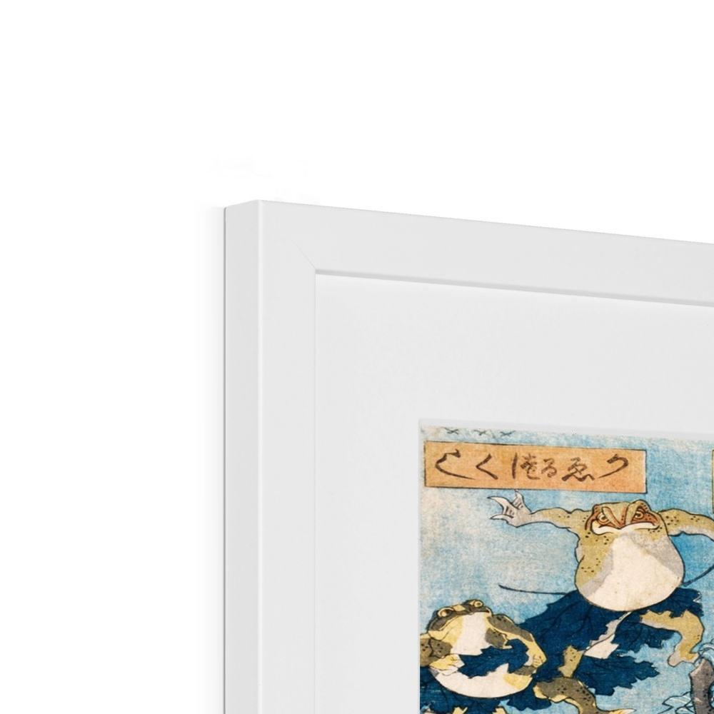 Utagawa Kuniyoshi: Famous Kabuki Heroes Played by Frogs | Framed Print