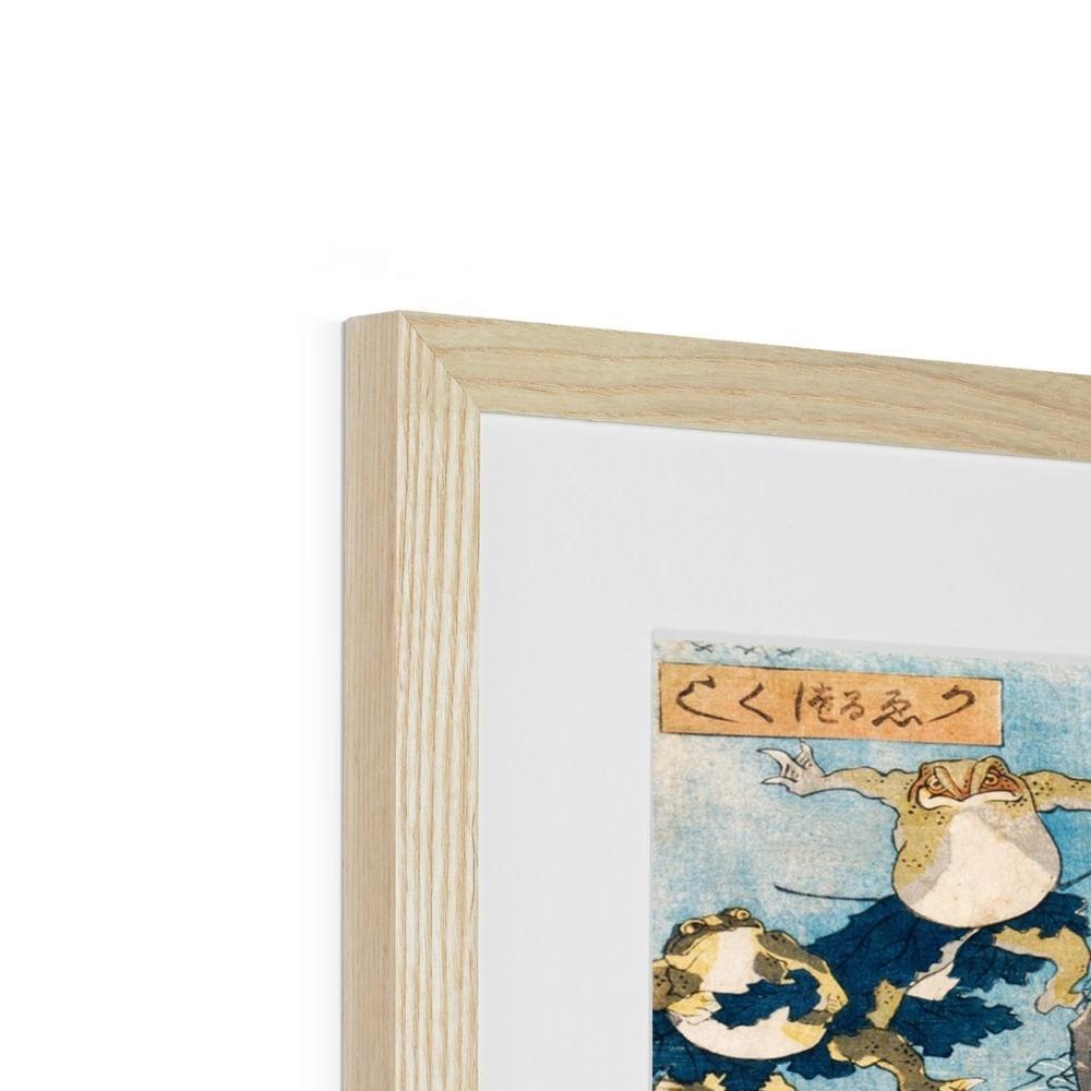 Utagawa Kuniyoshi: Famous Kabuki Heroes Played by Frogs | Framed Print