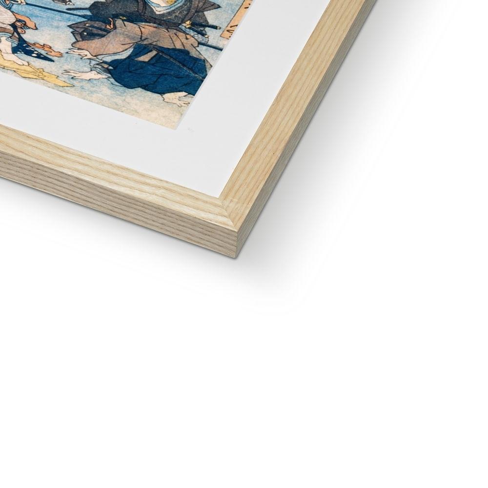 Utagawa Kuniyoshi: Famous Kabuki Heroes Played by Frogs | Framed Print