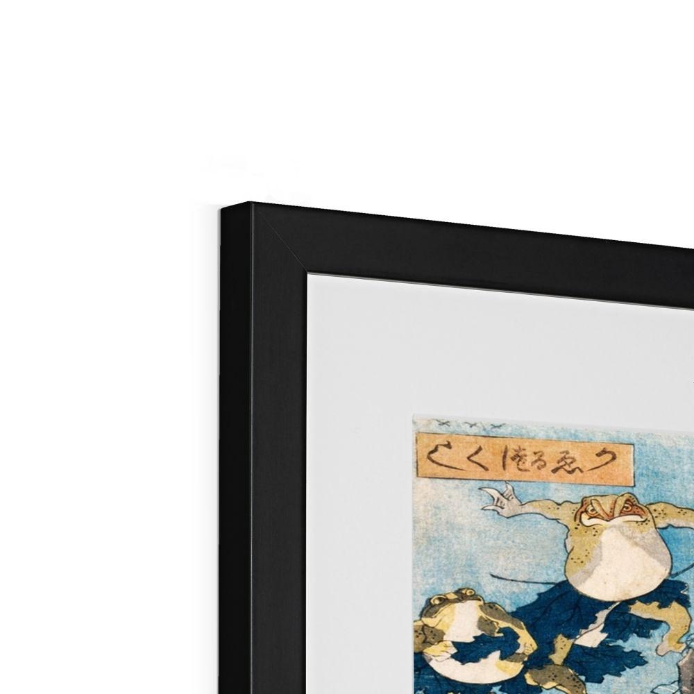 Utagawa Kuniyoshi: Famous Kabuki Heroes Played by Frogs | Framed Print