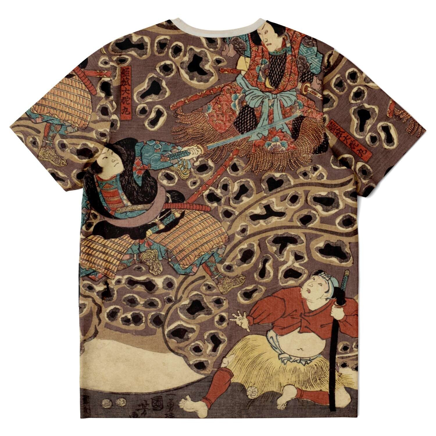 Utagawa Kuniyoshi: Ichikawa Danjuro as Jiraya fighting Orochimaru Japanese Ukiyo-e Samurai Frog Toad Ronin Antique Art T-Shirt