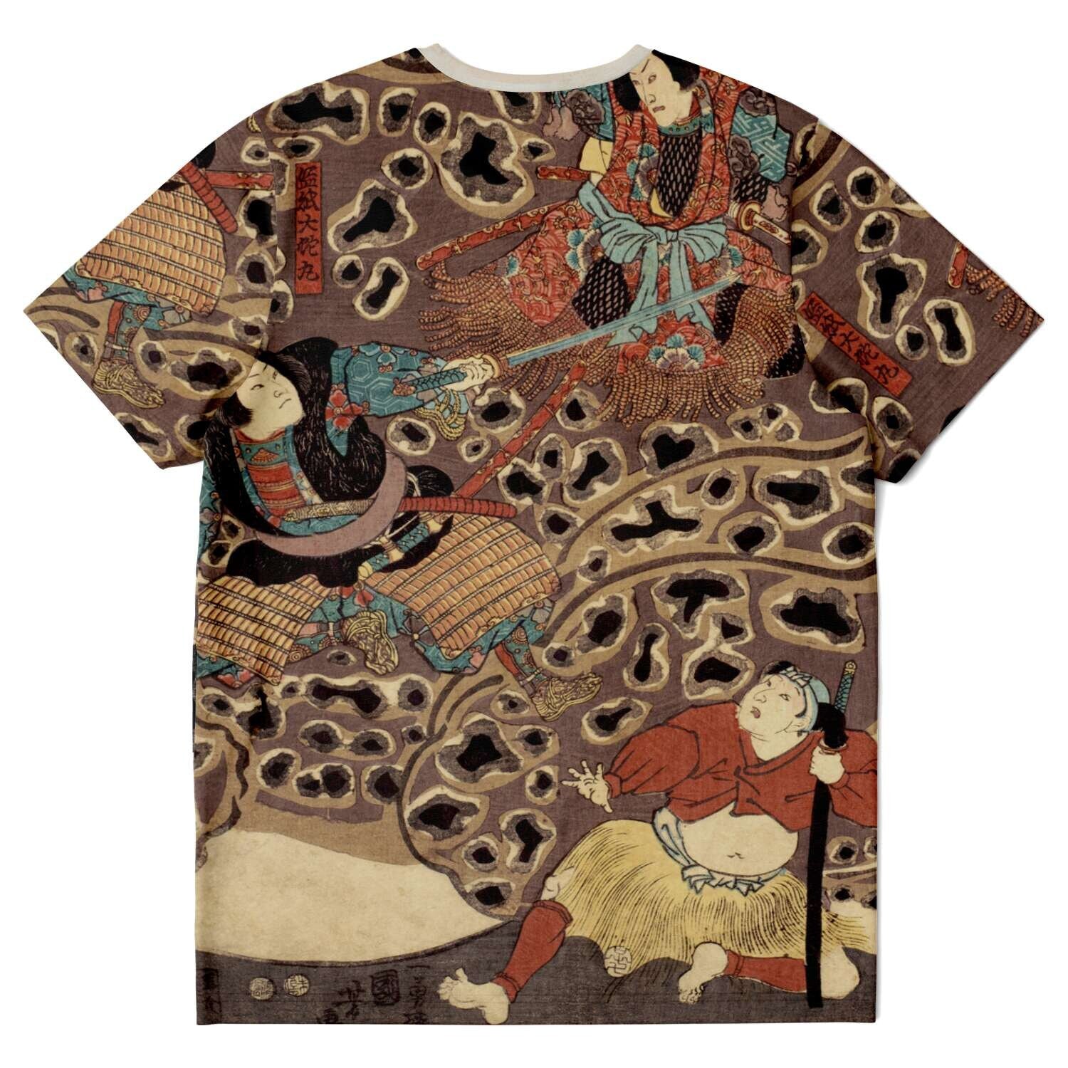 T-shirt Utagawa Kuniyoshi: Ichikawa Danjuro as Jiraya fighting Orochimaru Japanese Ukiyo-e Samurai Frog Toad Ronin Antique Art T-Shirt