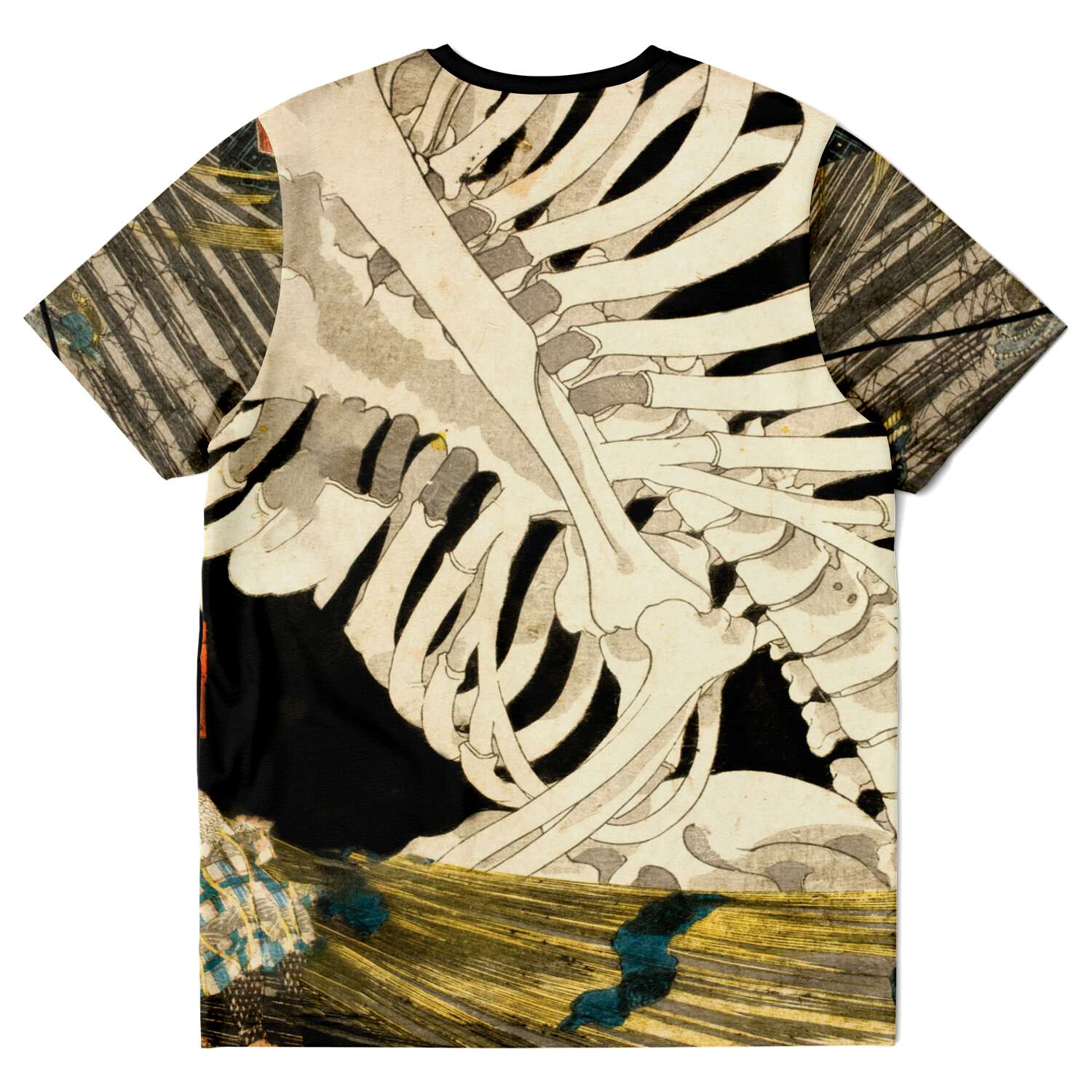 T-shirt Utagawa Kuniyoshi: Mitsukuni Defying the Skeleton Spectre Vintage Yokai Supernatural Japanese Mythology Boho Ukiyo-e Graphic T-Shirt