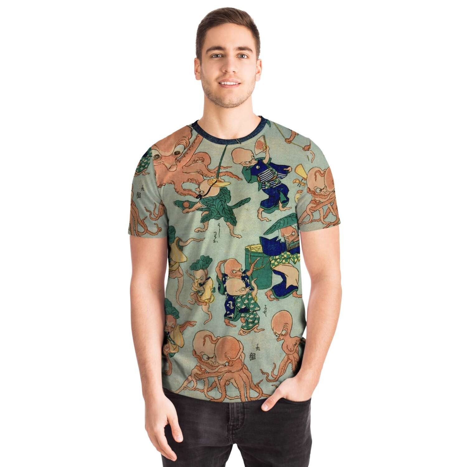 Utagawa Kuniyoshi : Ryuko Tako No Asobi (Fashionable Octopus Games) Cute Kawaii Vintage Japanese Ukiyo-e Graphic T-Shirt