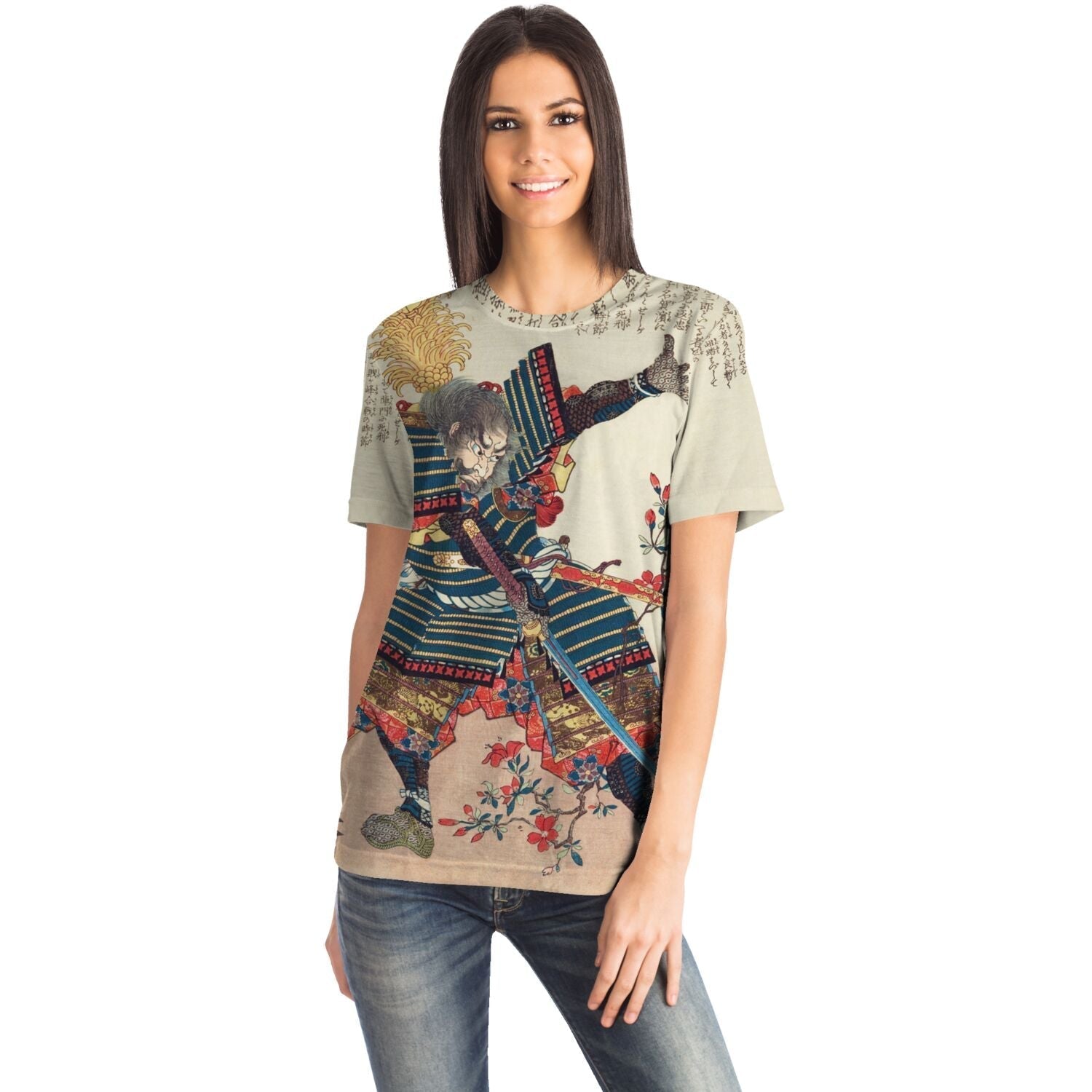 Utagawa Kuniyoshi Samurai Warrior T-Shirt | Vintage Japanese Wood Block Print Ukiyo-e Graphic Art T-Shirt