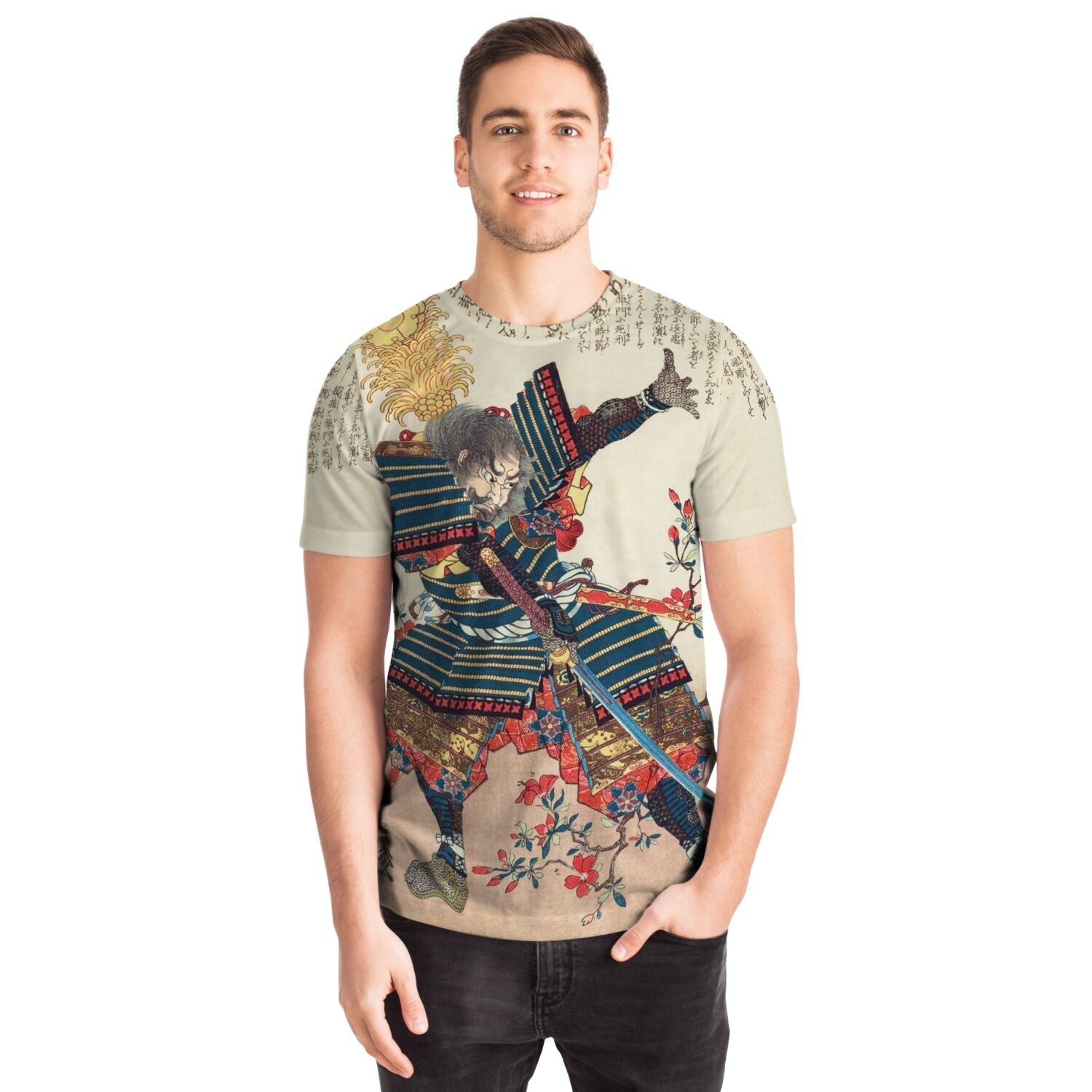 Utagawa Kuniyoshi Samurai Warrior T-Shirt | Vintage Japanese Wood Block Print Ukiyo-e Graphic Art T-Shirt