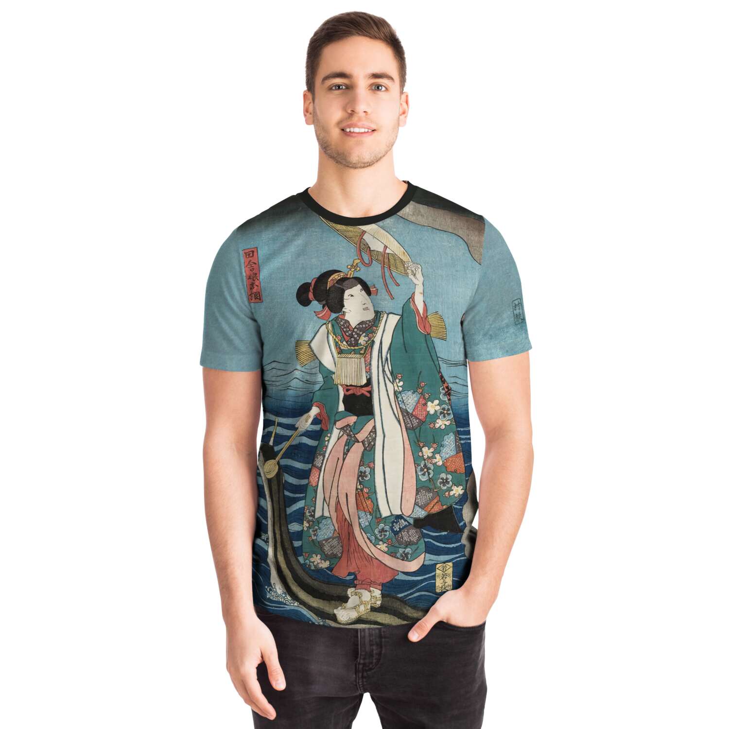 AOP T-Shirt Utagawa Kuniyoshi: The Heroic Tales of Jiraiya Antique Ukiyo-e Japanese Clothing Graphic Art T-Shirt Tee Vintage T Shirt