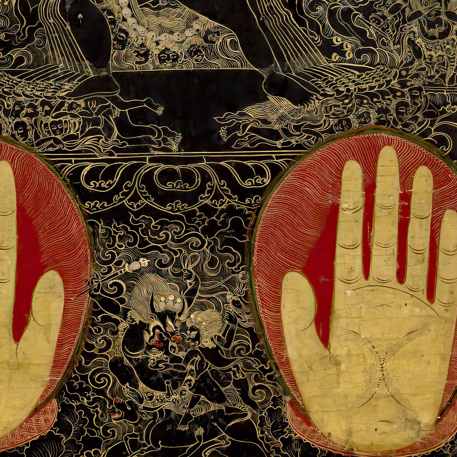 Vajrabhairava and Vajravetali | Erotic Divine Union | Sacred Tantric Sexuality Tibetan Thangka Graphic Art T-Shirt