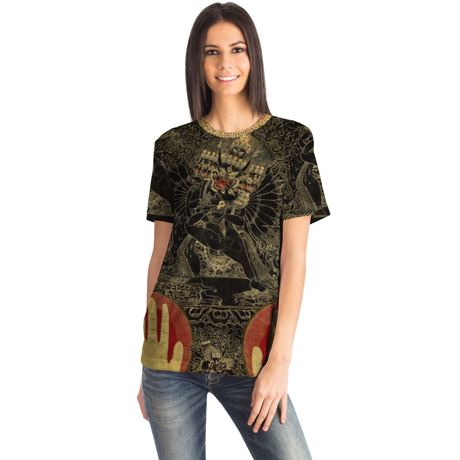 T-shirt Vajrabhairava and Vajravetali | Erotic Divine Union | Sacred Tantric Sexuality Tibetan Thangka Graphic Art T-Shirt