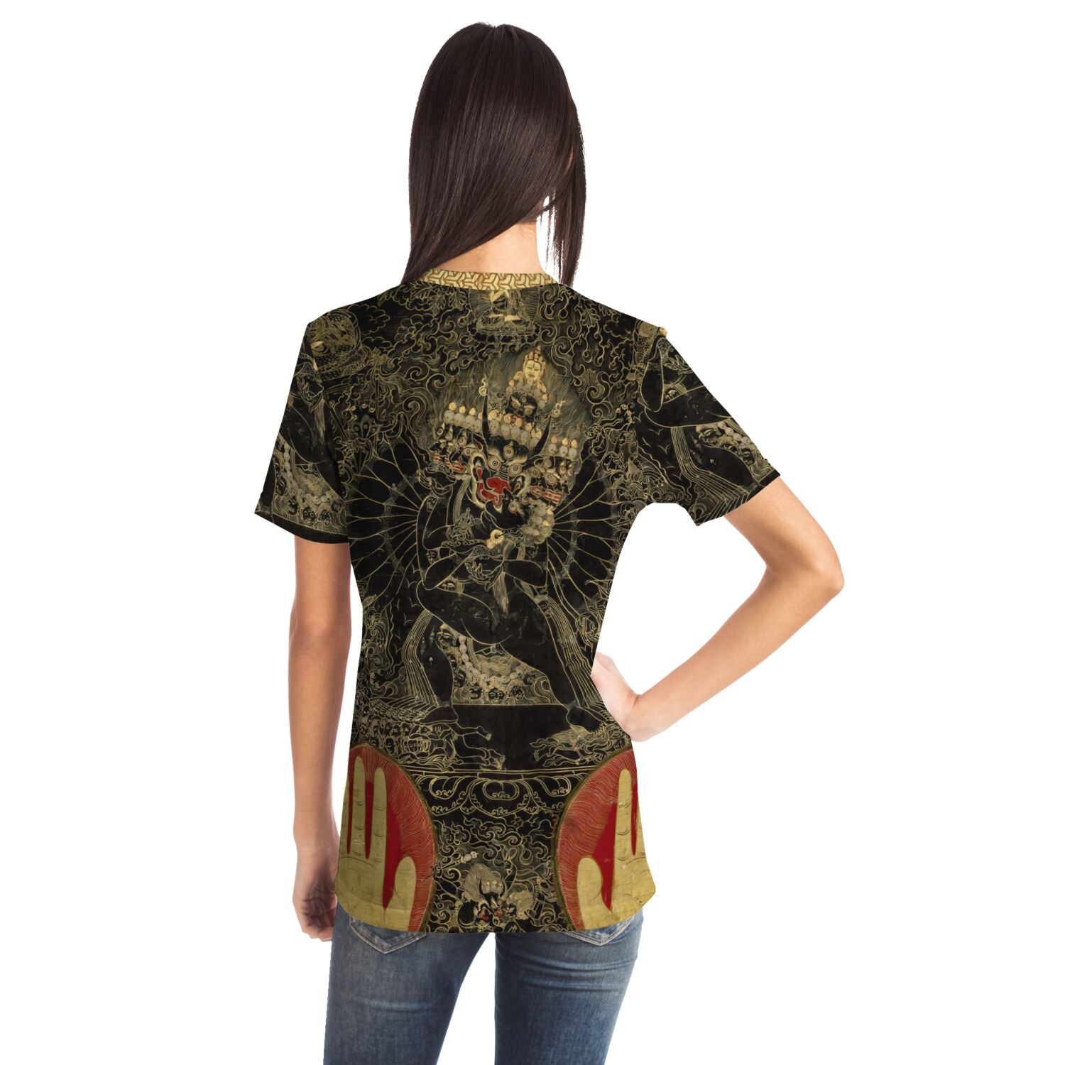 T-shirt Vajrabhairava and Vajravetali | Erotic Divine Union | Sacred Tantric Sexuality Tibetan Thangka Graphic Art T-Shirt